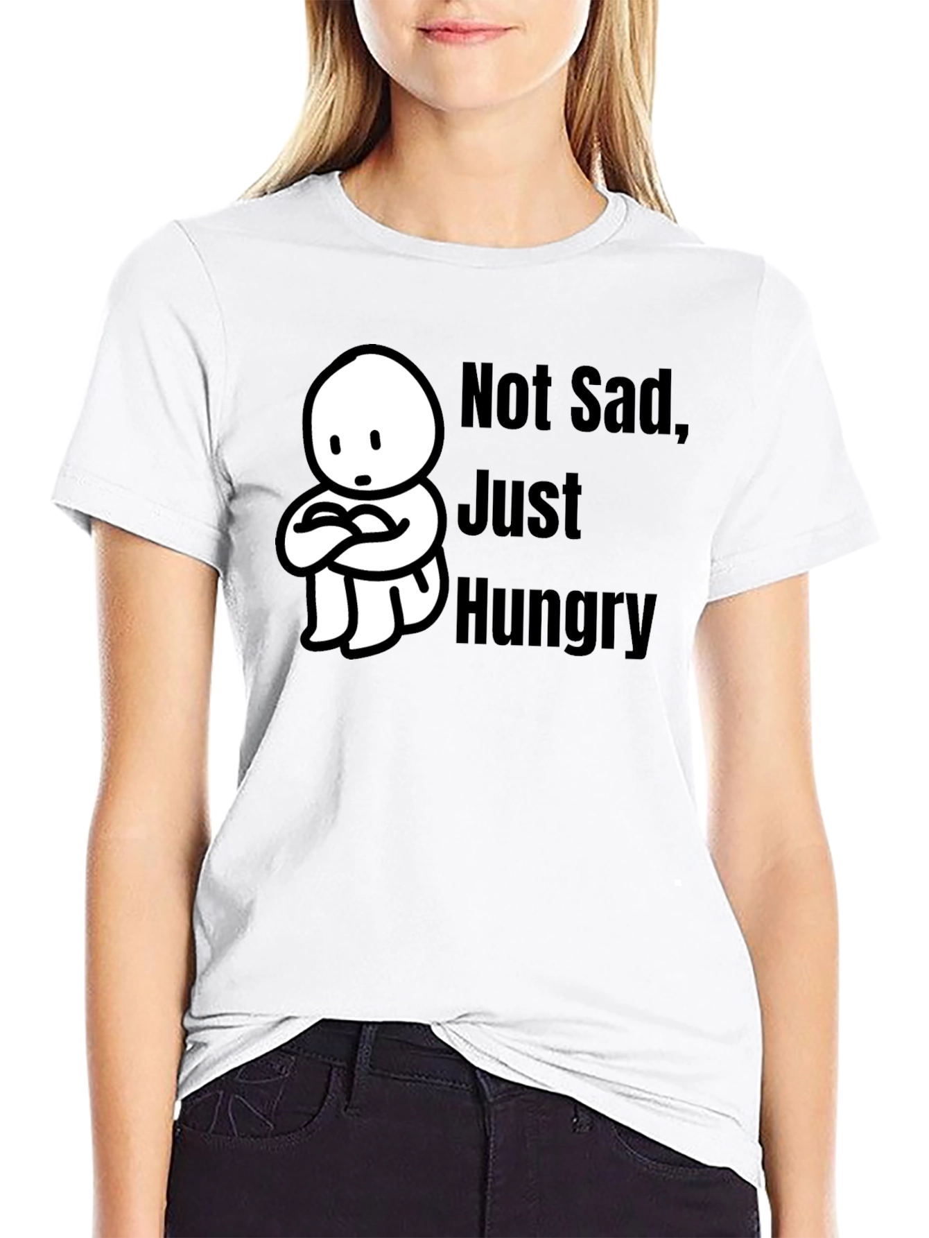 Not Sad Just Hungry Black T-Shirt