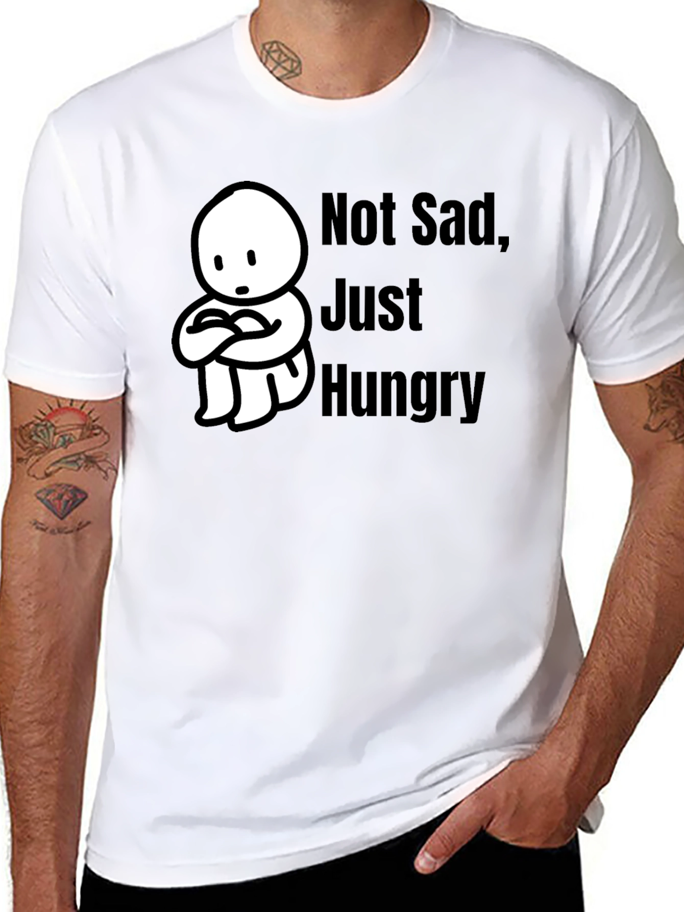 Not Sad Just Hungry Black T-Shirt