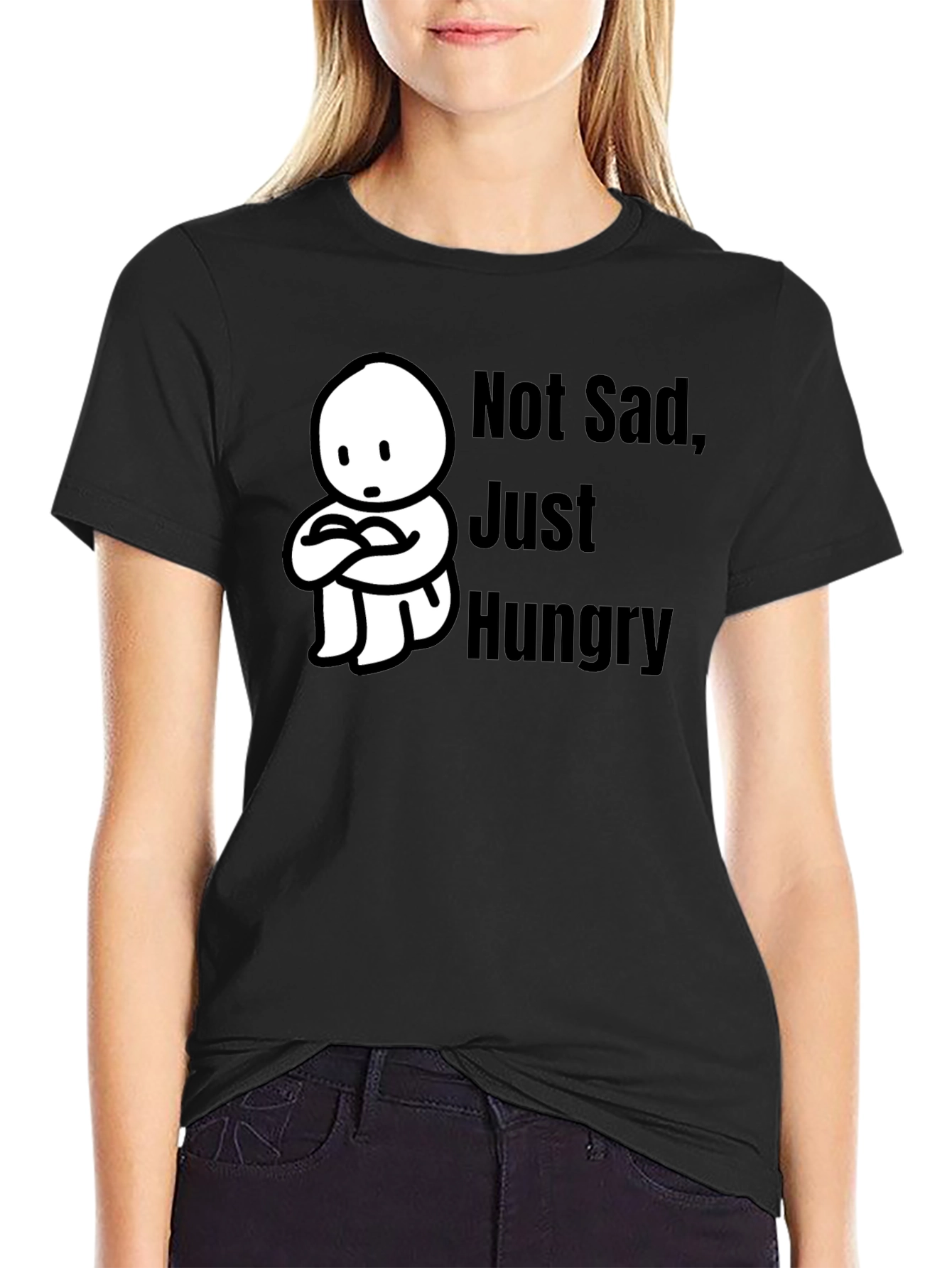 Not Sad Just Hungry Black T-Shirt