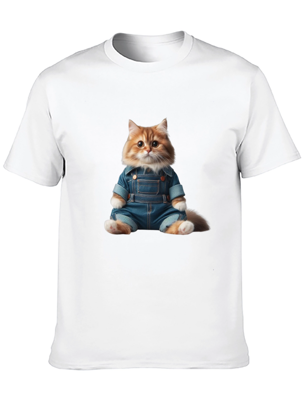Cat in Overalls Graphic Tee