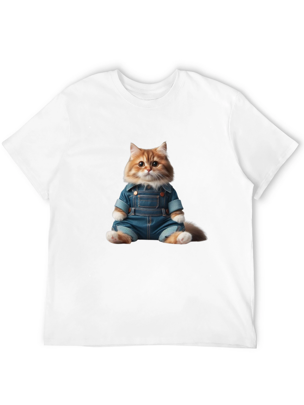 Cat in Overalls Graphic Tee