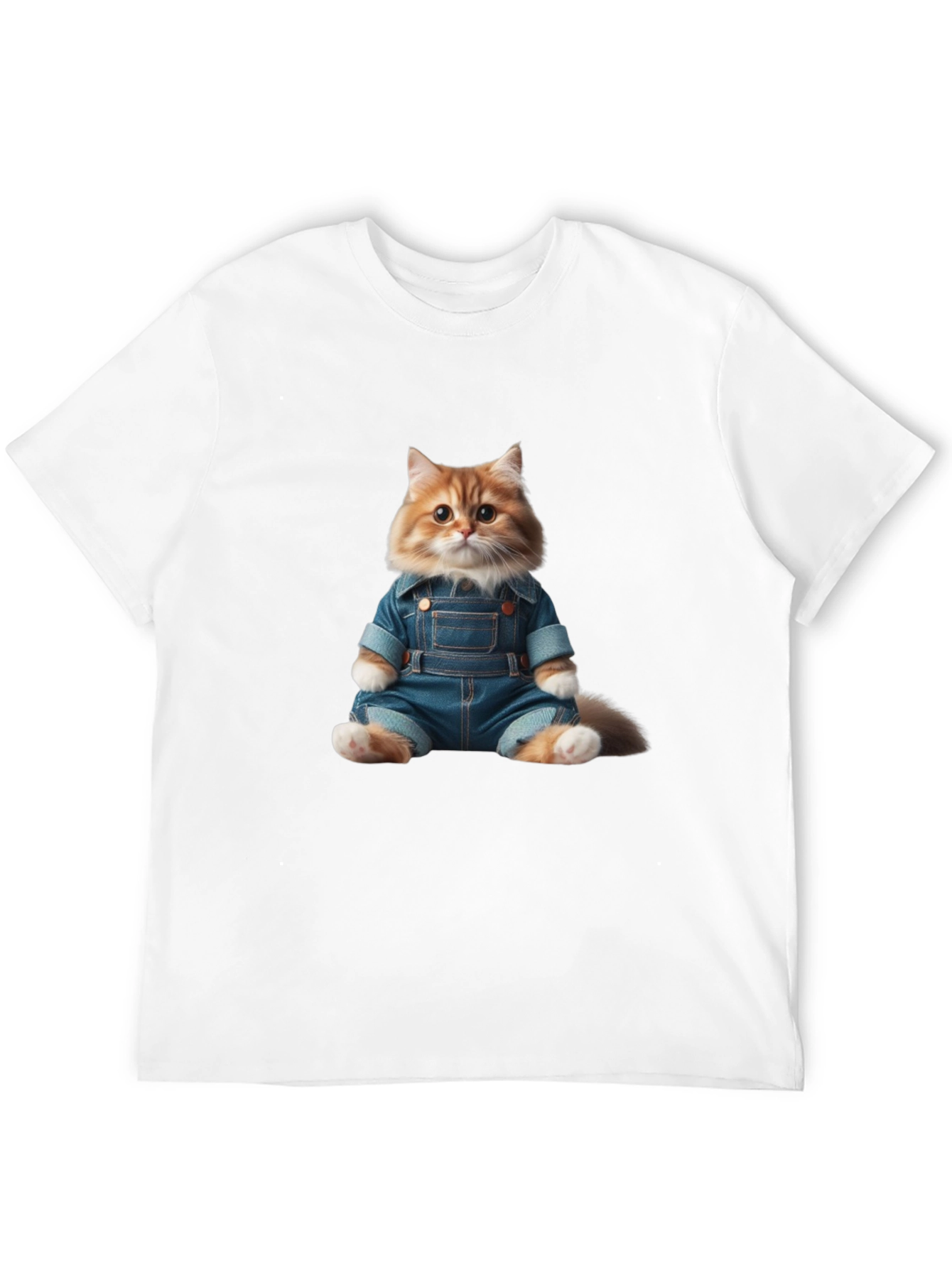 Cat in Overalls Graphic Tee