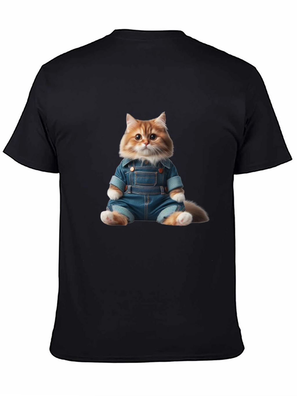 Cat in Overalls Graphic Tee