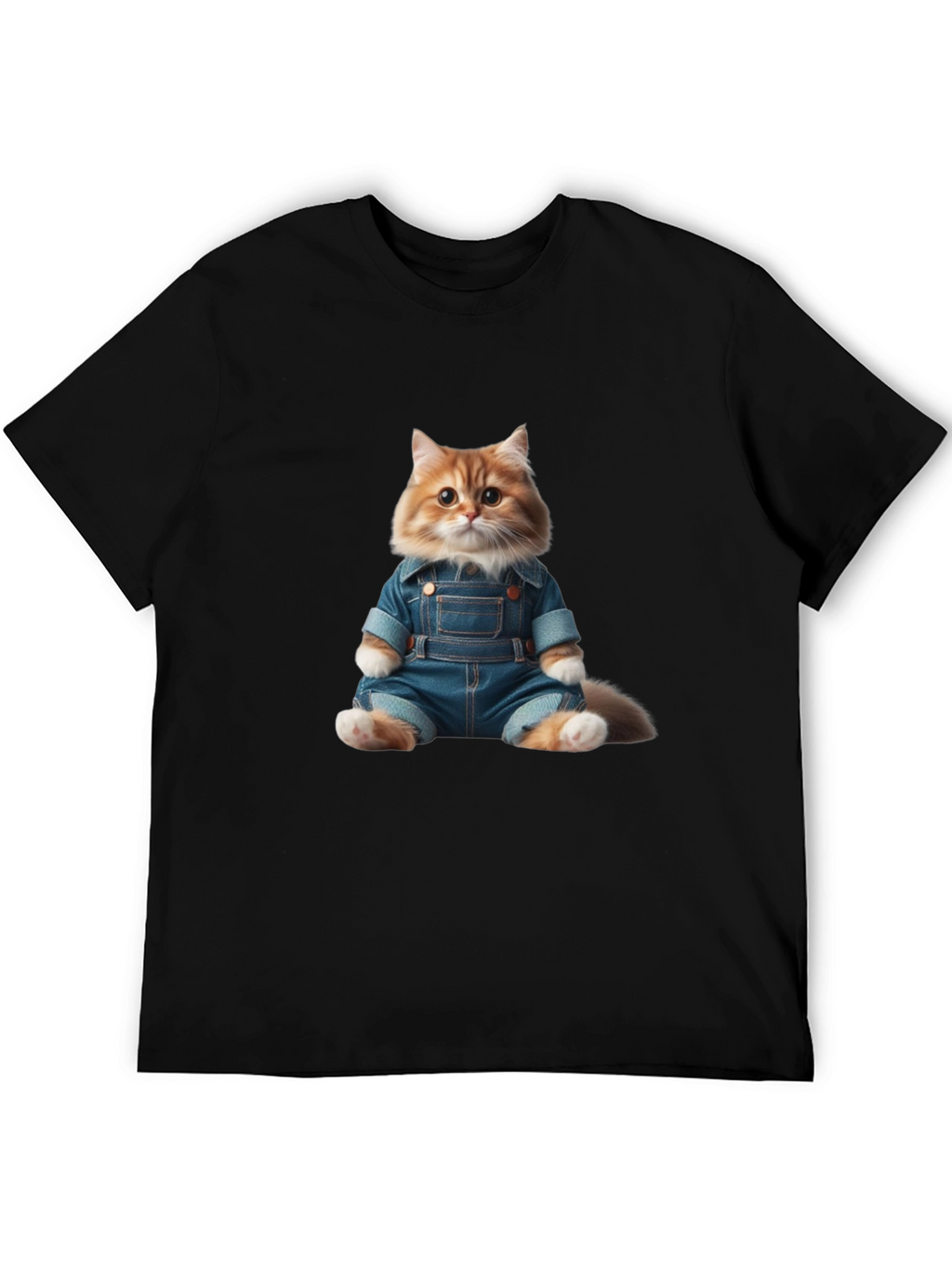 Cat in Overalls Graphic Tee