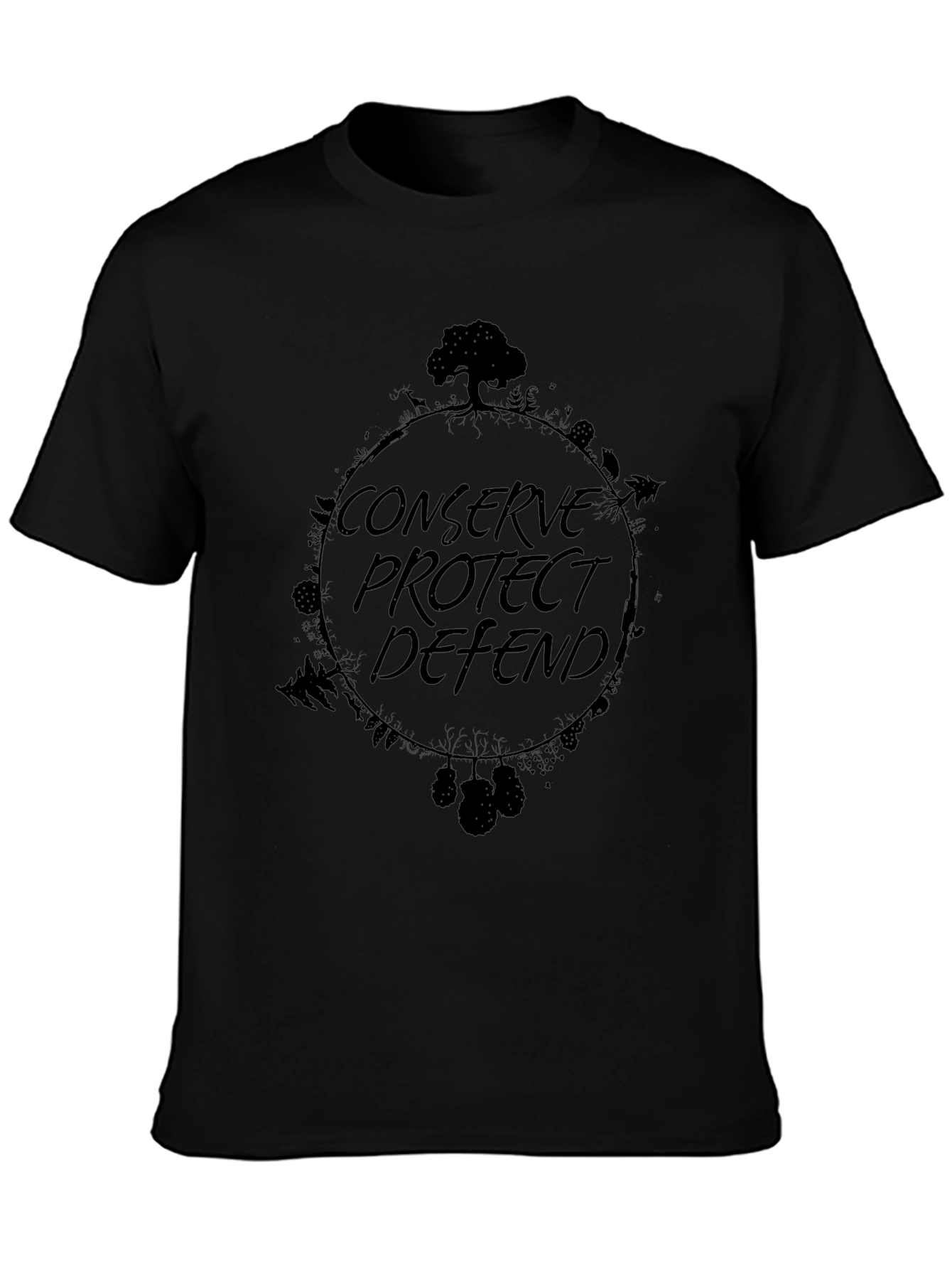 Eco-Friendly Black Graphic Tee