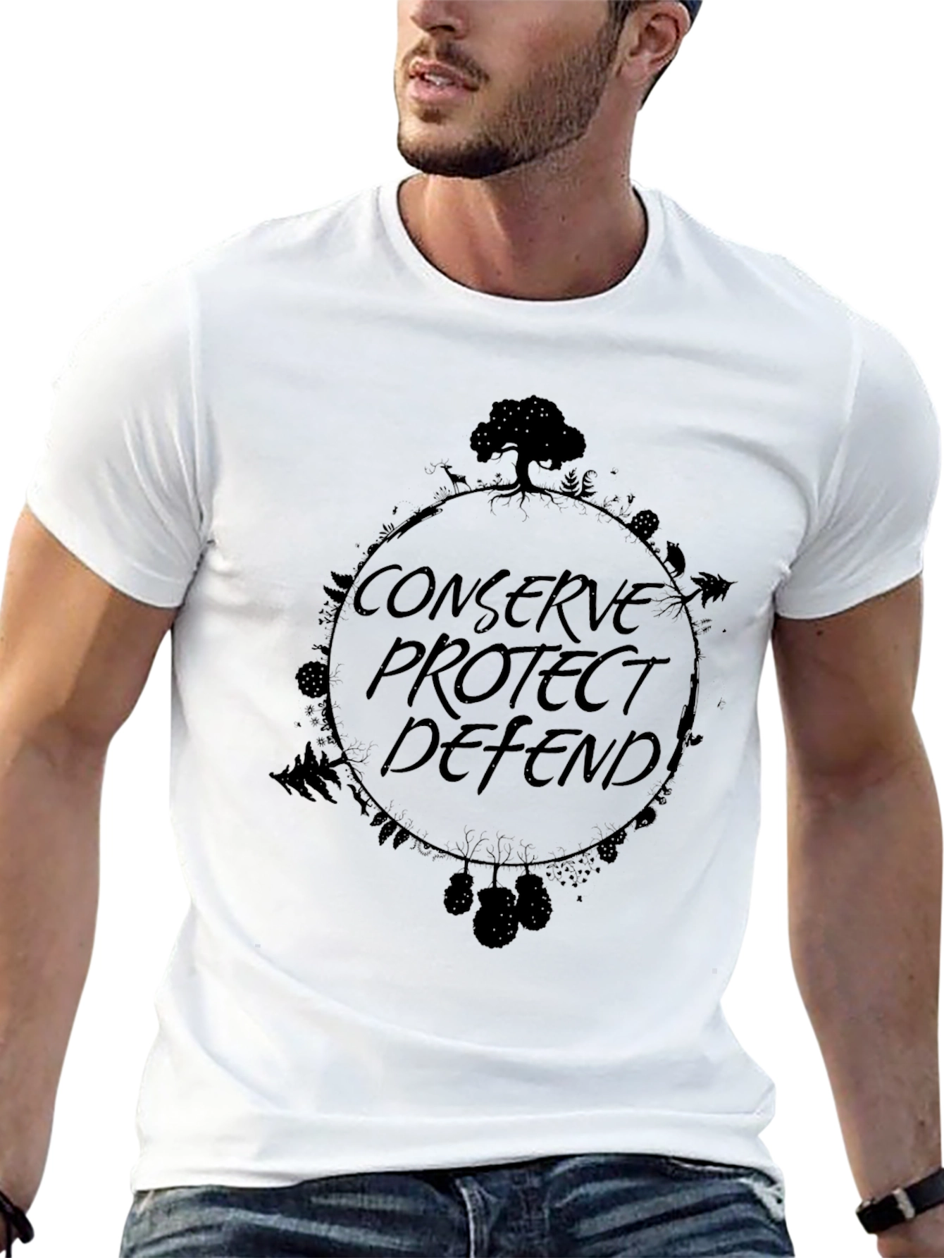 Eco-Friendly Black Graphic Tee