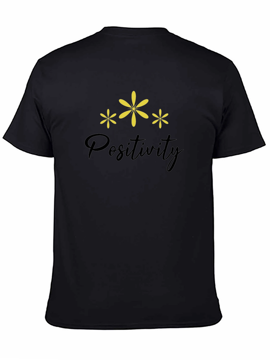 Positivity Tee - Black Cotton Blend T-Shirt