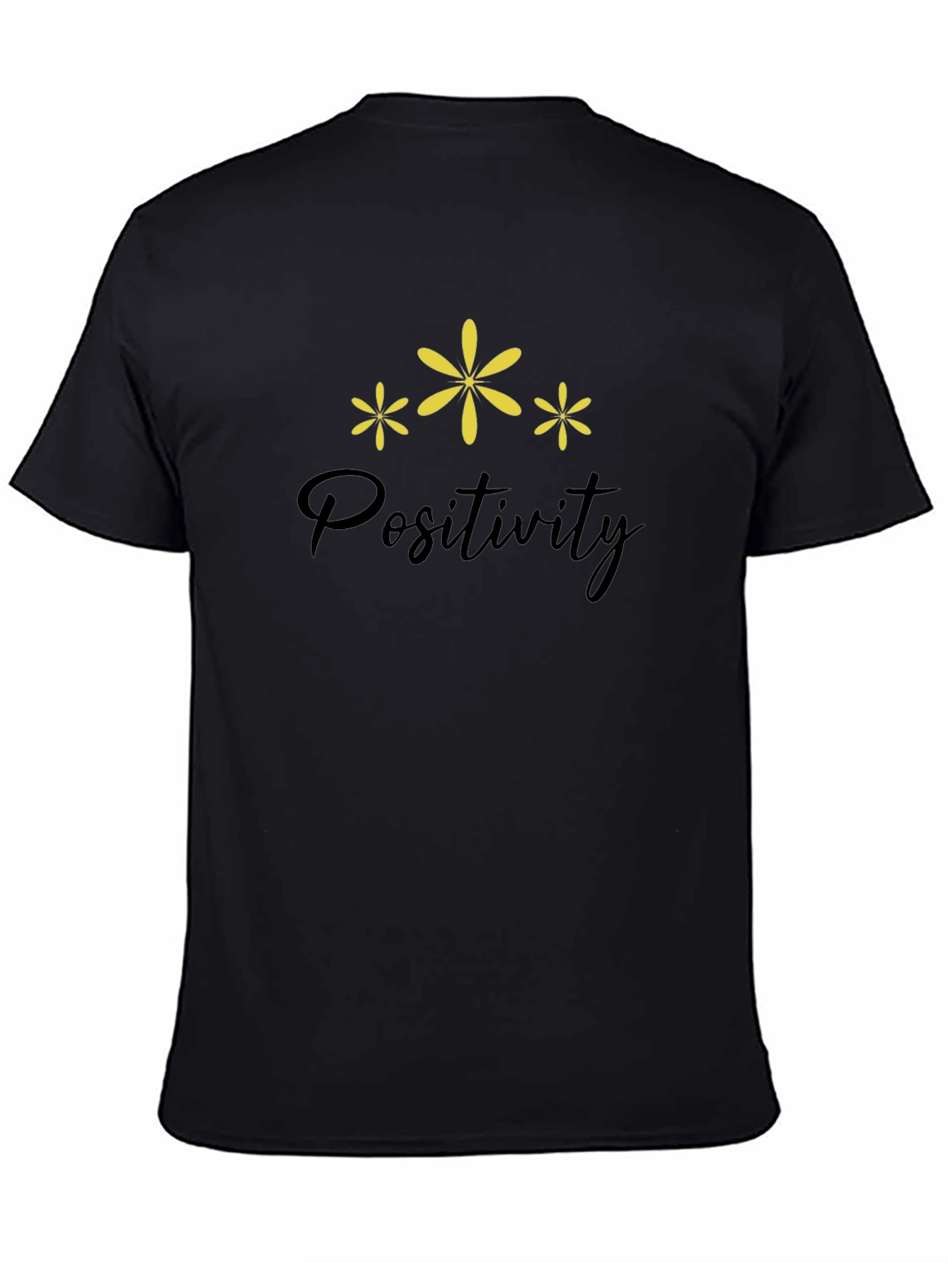 Positivity Tee - Black Cotton Blend T-Shirt
