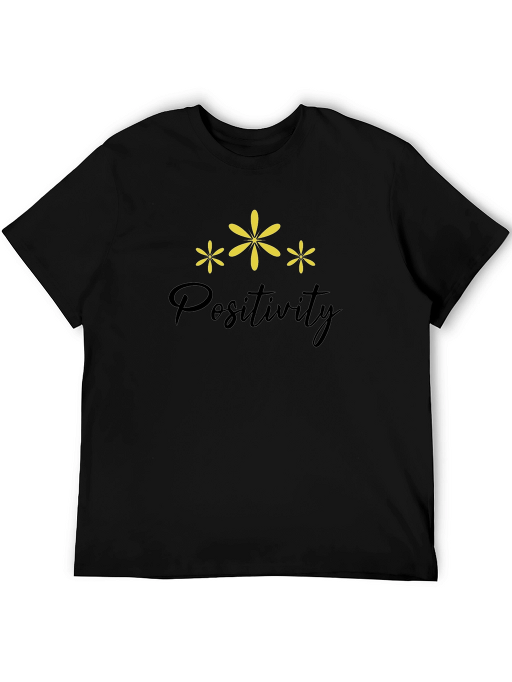 Positivity Tee - Black Cotton Blend T-Shirt