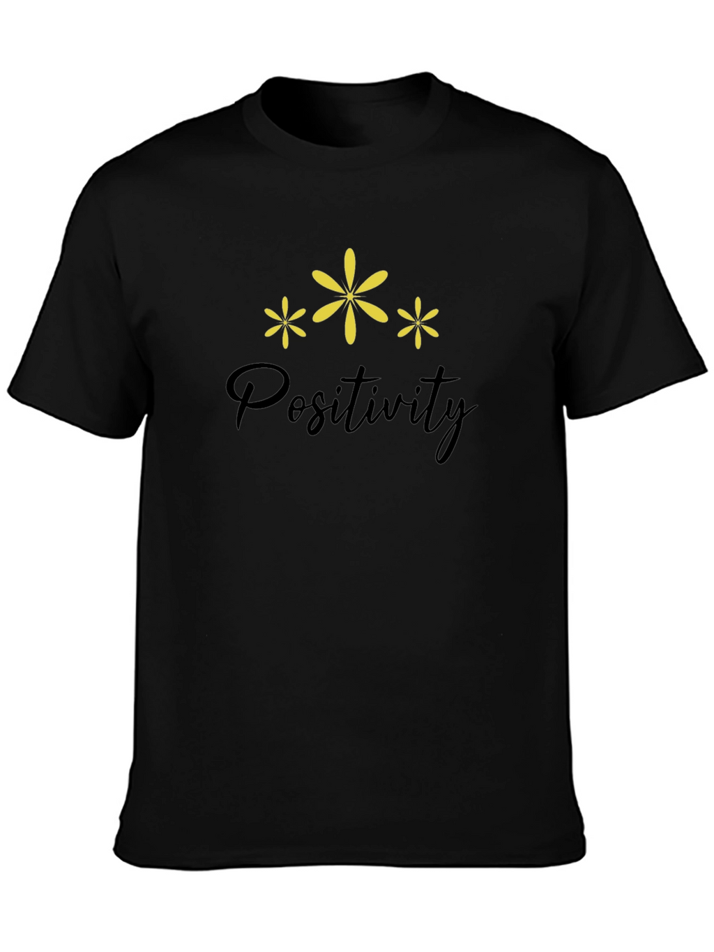 Positivity Tee - Black Cotton Blend T-Shirt