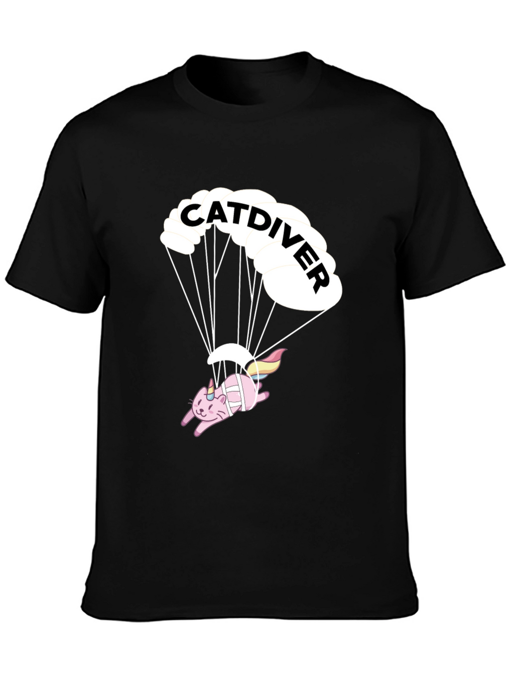 Catdiver T-Shirt - Black Graphic Tee