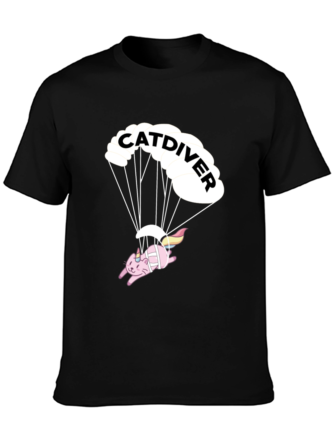 Catdiver T-Shirt - Black Graphic Tee