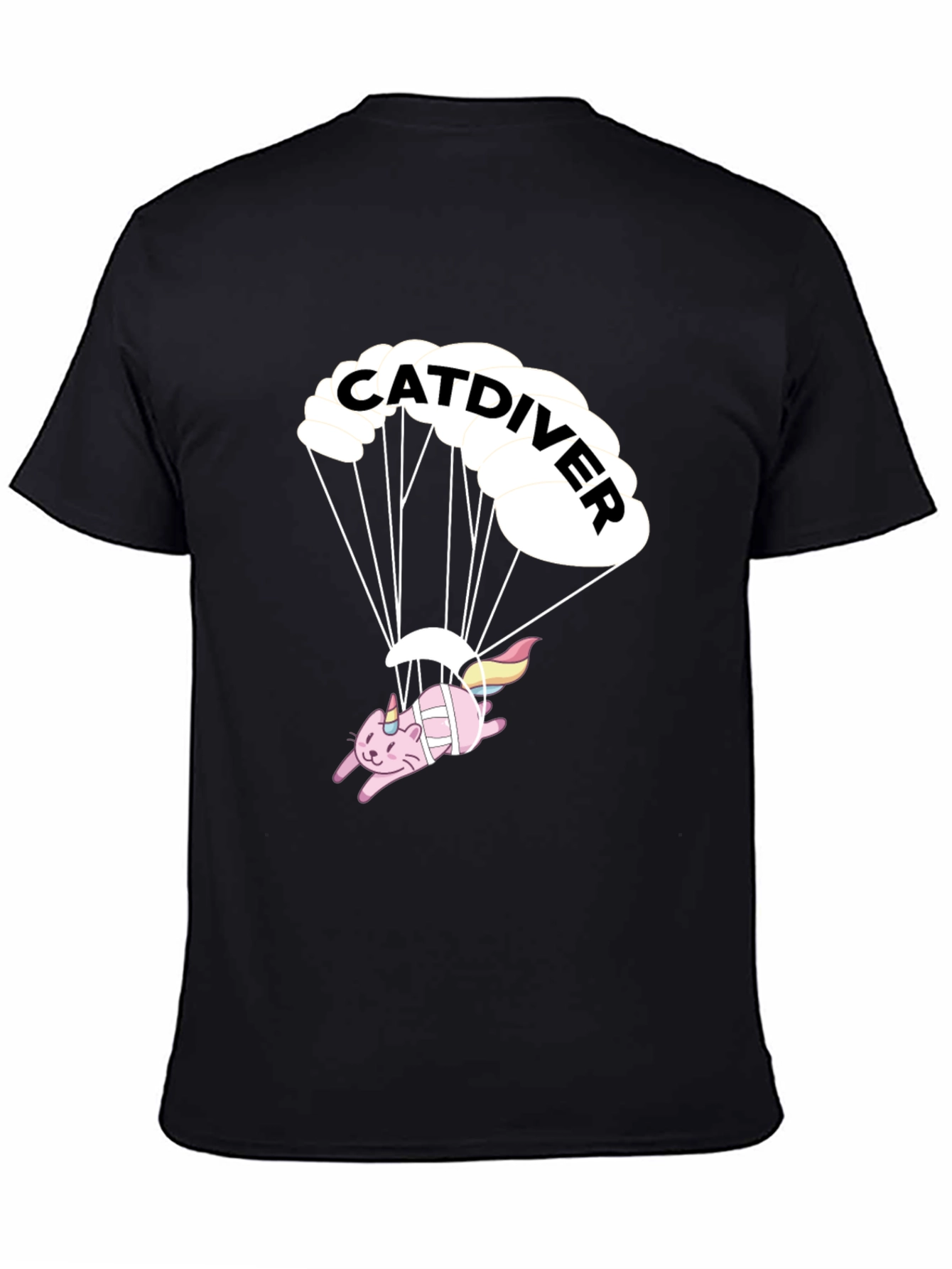 Catdiver T-Shirt - Black Graphic Tee