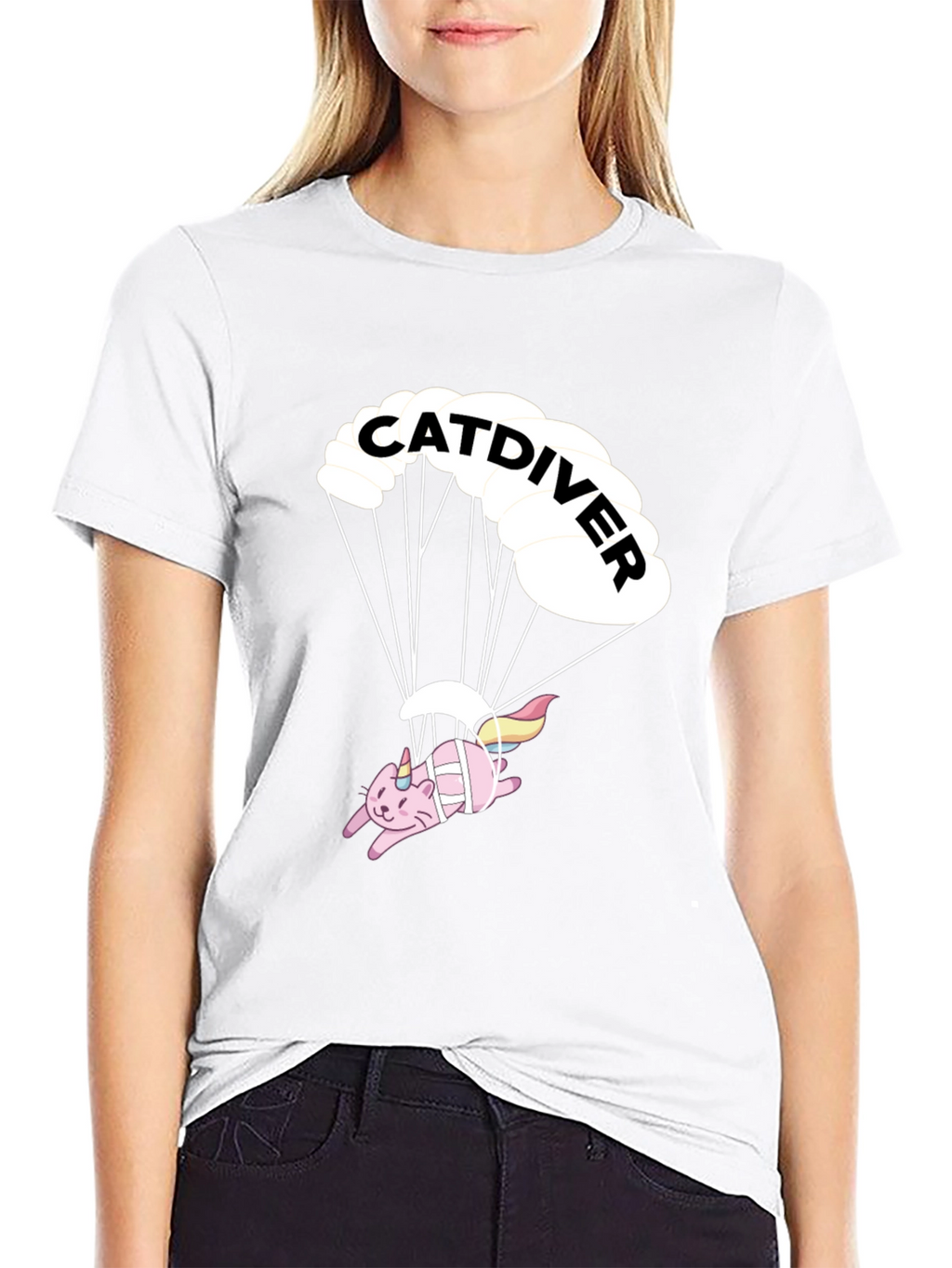 Catdiver T-Shirt - Black Graphic Tee