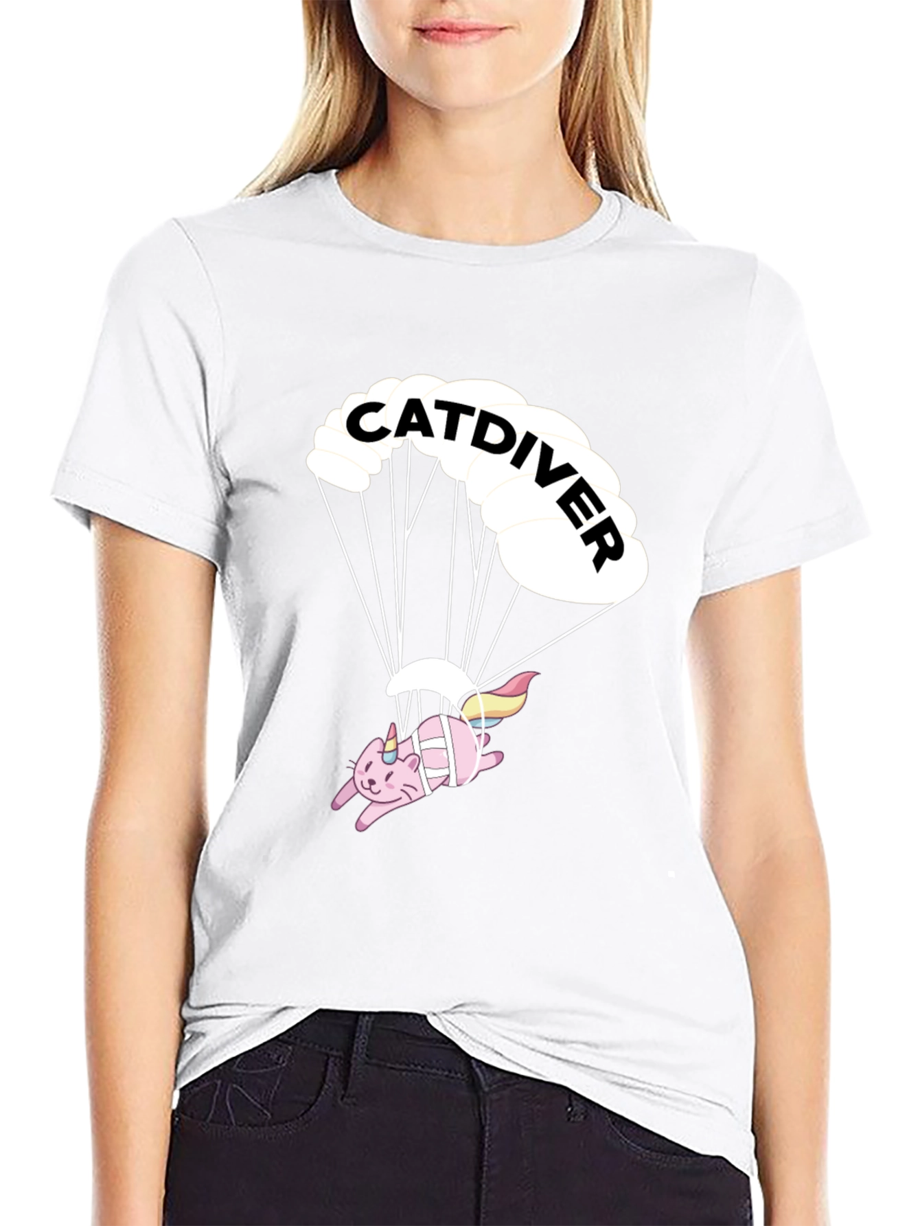 Catdiver T-Shirt - Black Graphic Tee
