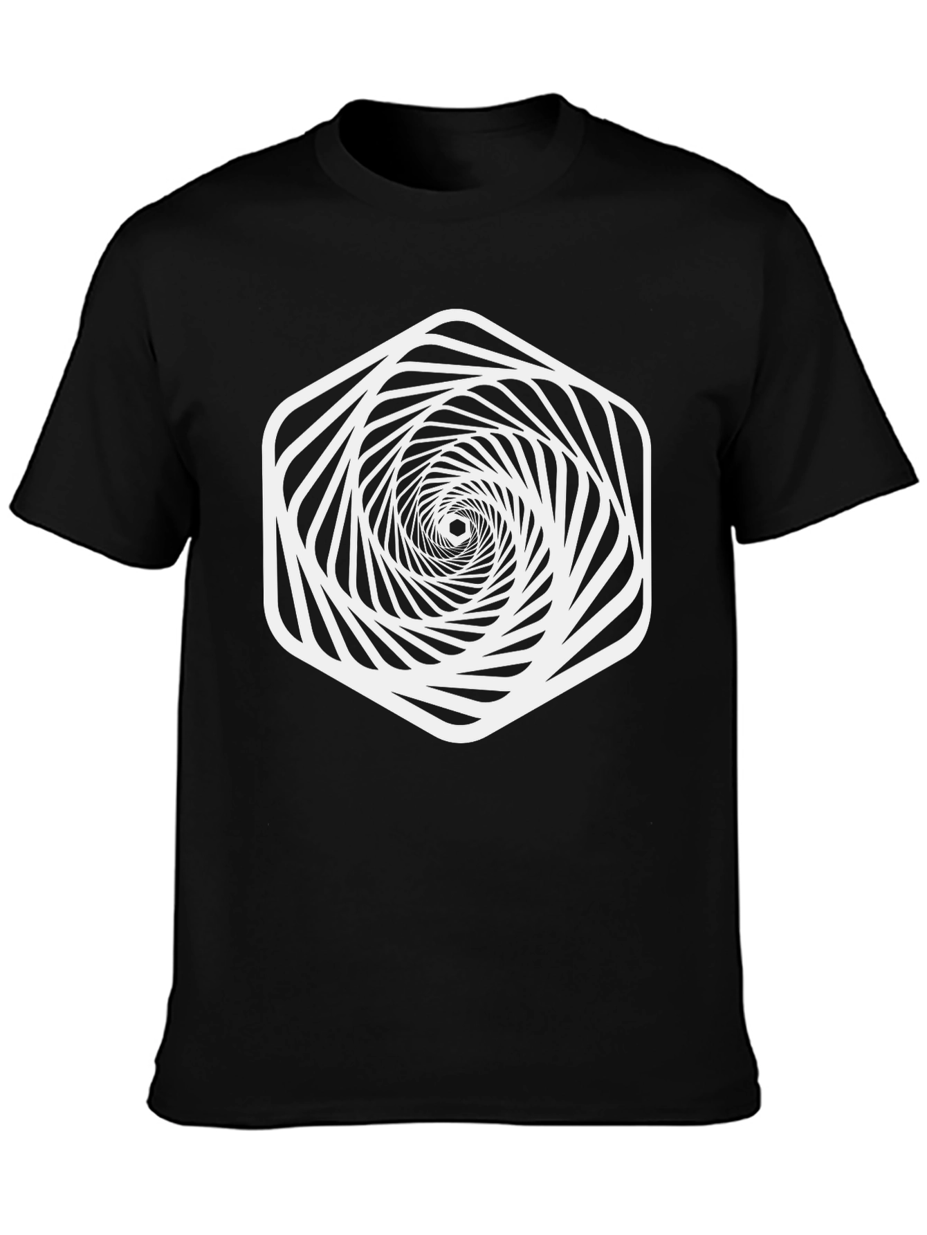 Optical Illusion Geometric Vortex Graphic Tee