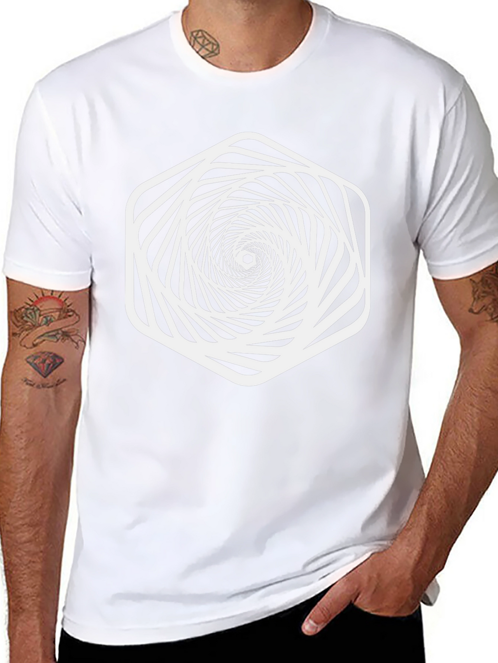 Optical Illusion Geometric Vortex Graphic Tee