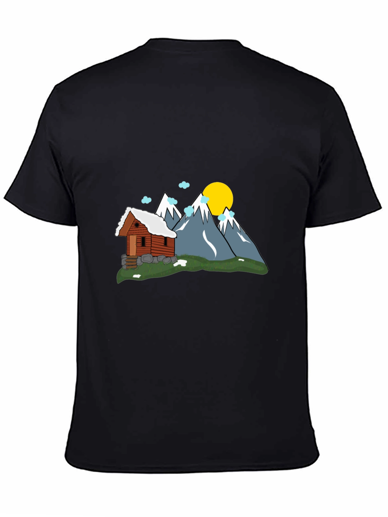 Mountain Cabin Graphic Tee - Black