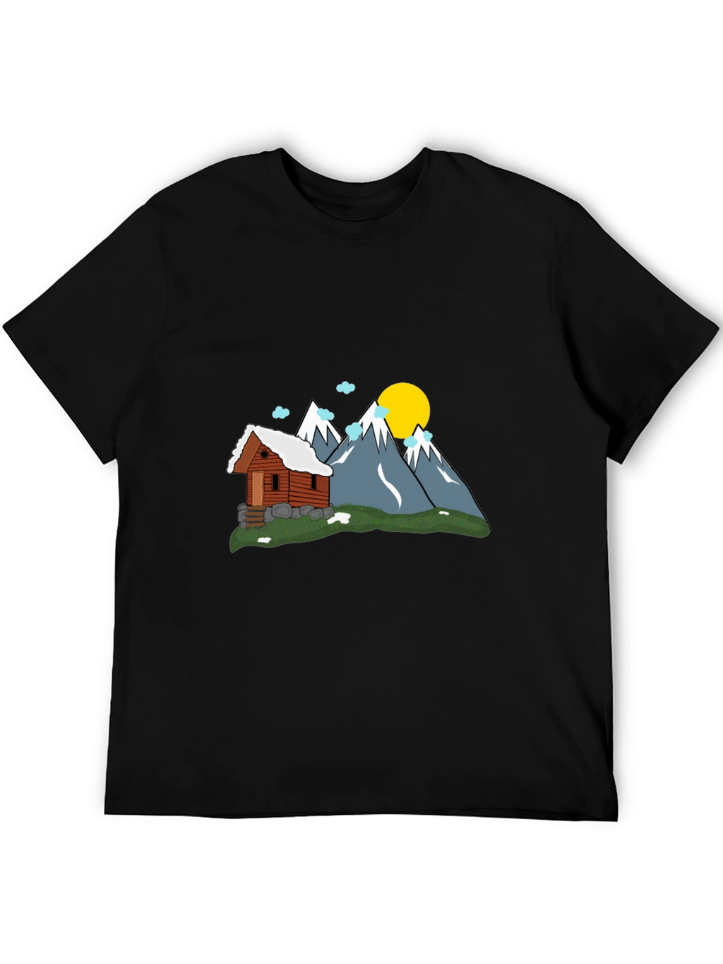 Mountain Cabin Graphic Tee - Black