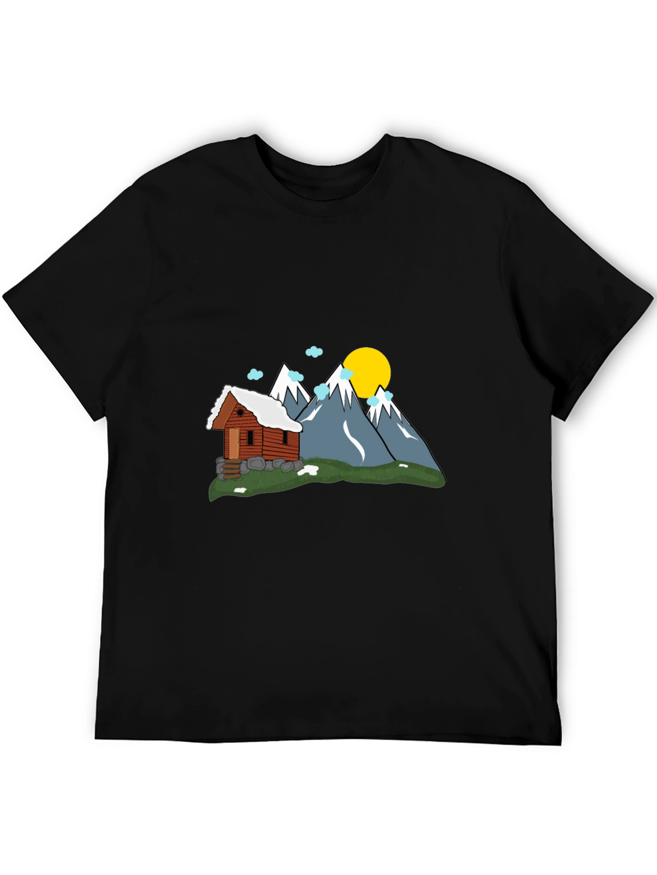 Mountain Cabin Graphic Tee - Black