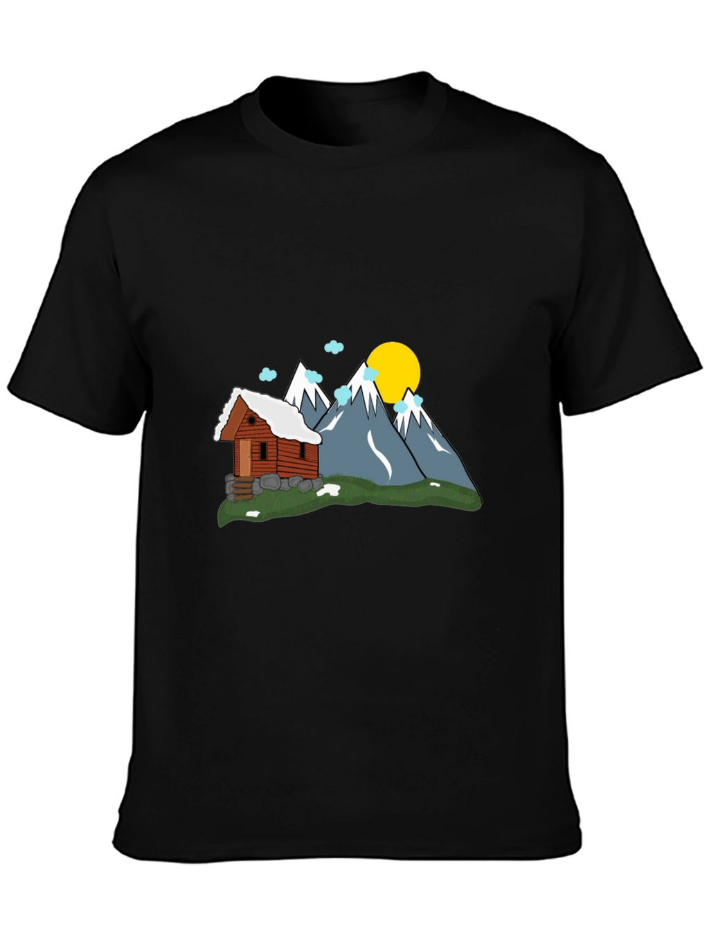 Mountain Cabin Graphic Tee - Black