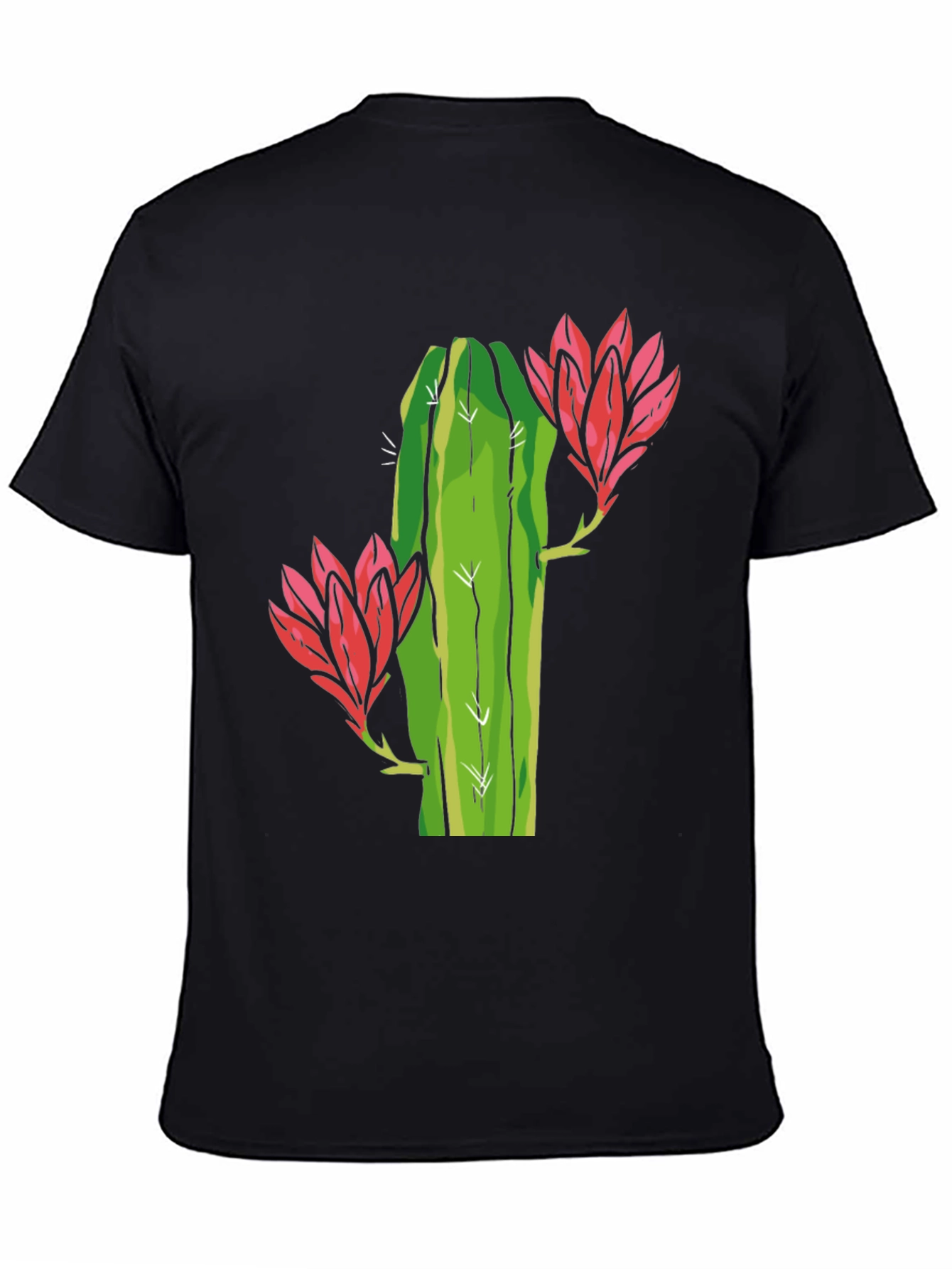 Cactus Flower Graphic Tee - Black