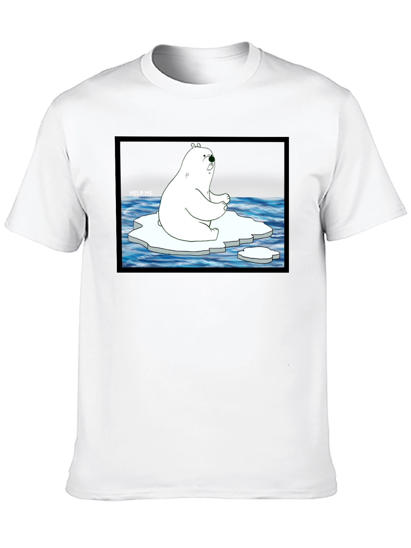 Distressed Polar Bear Graphic T-Shirt