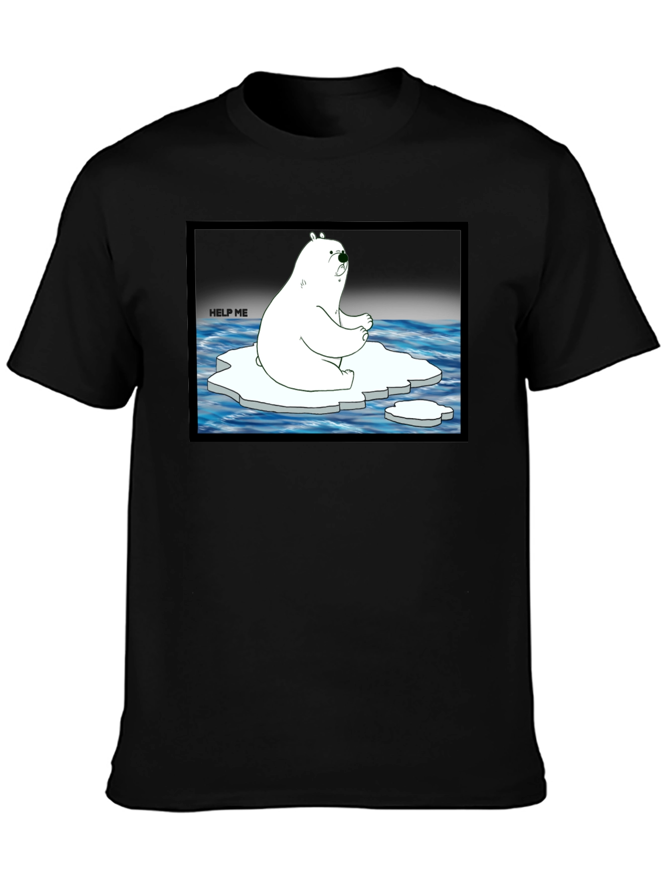 Distressed Polar Bear Graphic T-Shirt