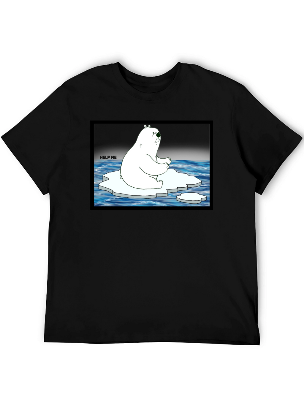 Distressed Polar Bear Graphic T-Shirt