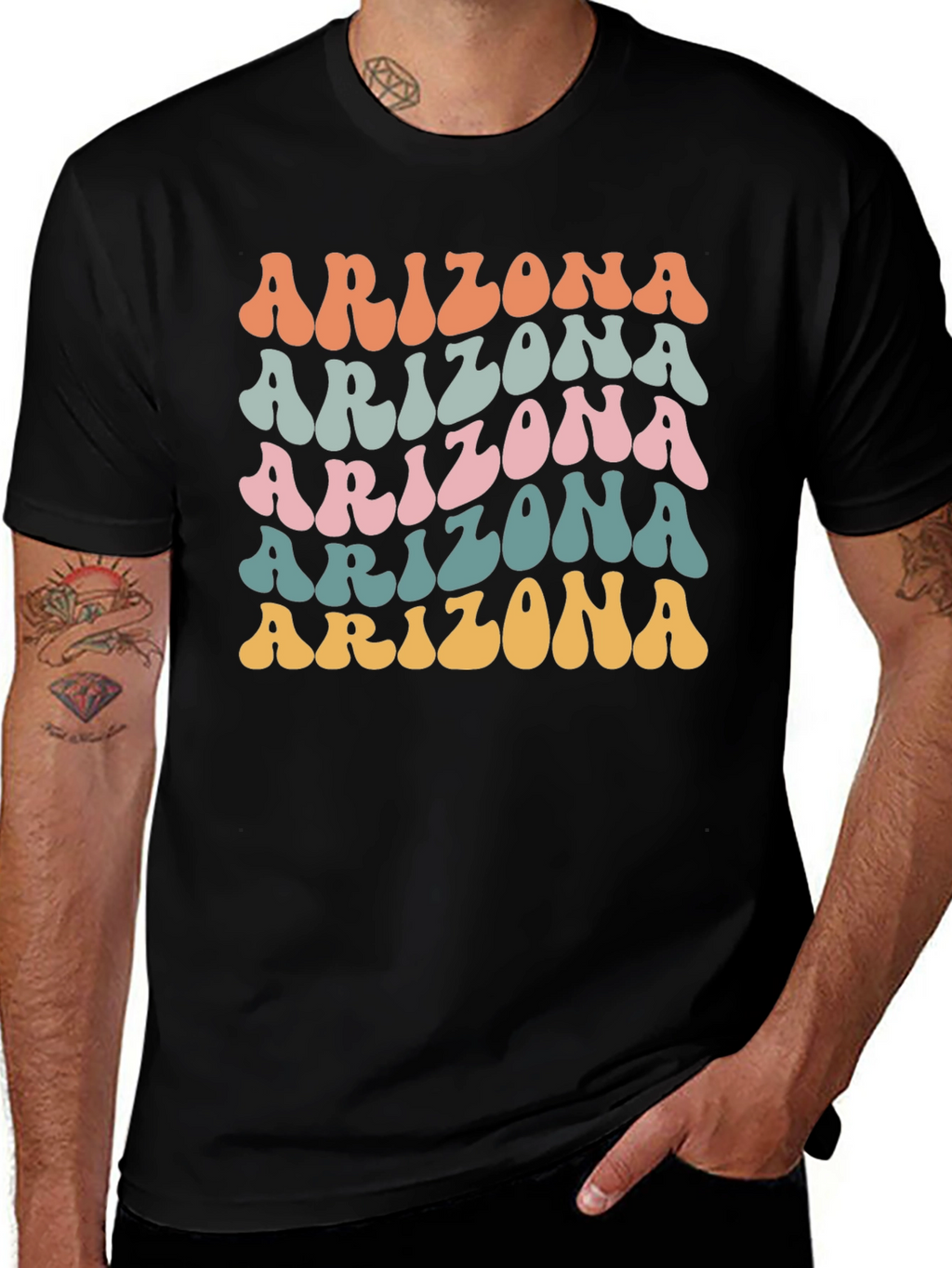 Arizona Retro Style Graphic Tee - Black