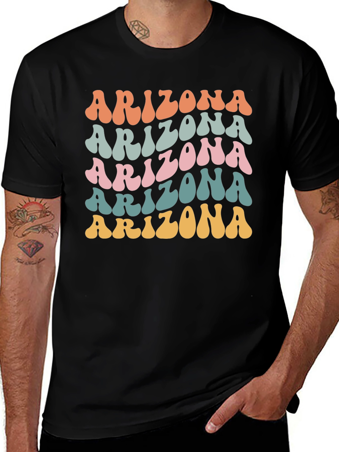 Arizona Retro Style Graphic Tee - Black