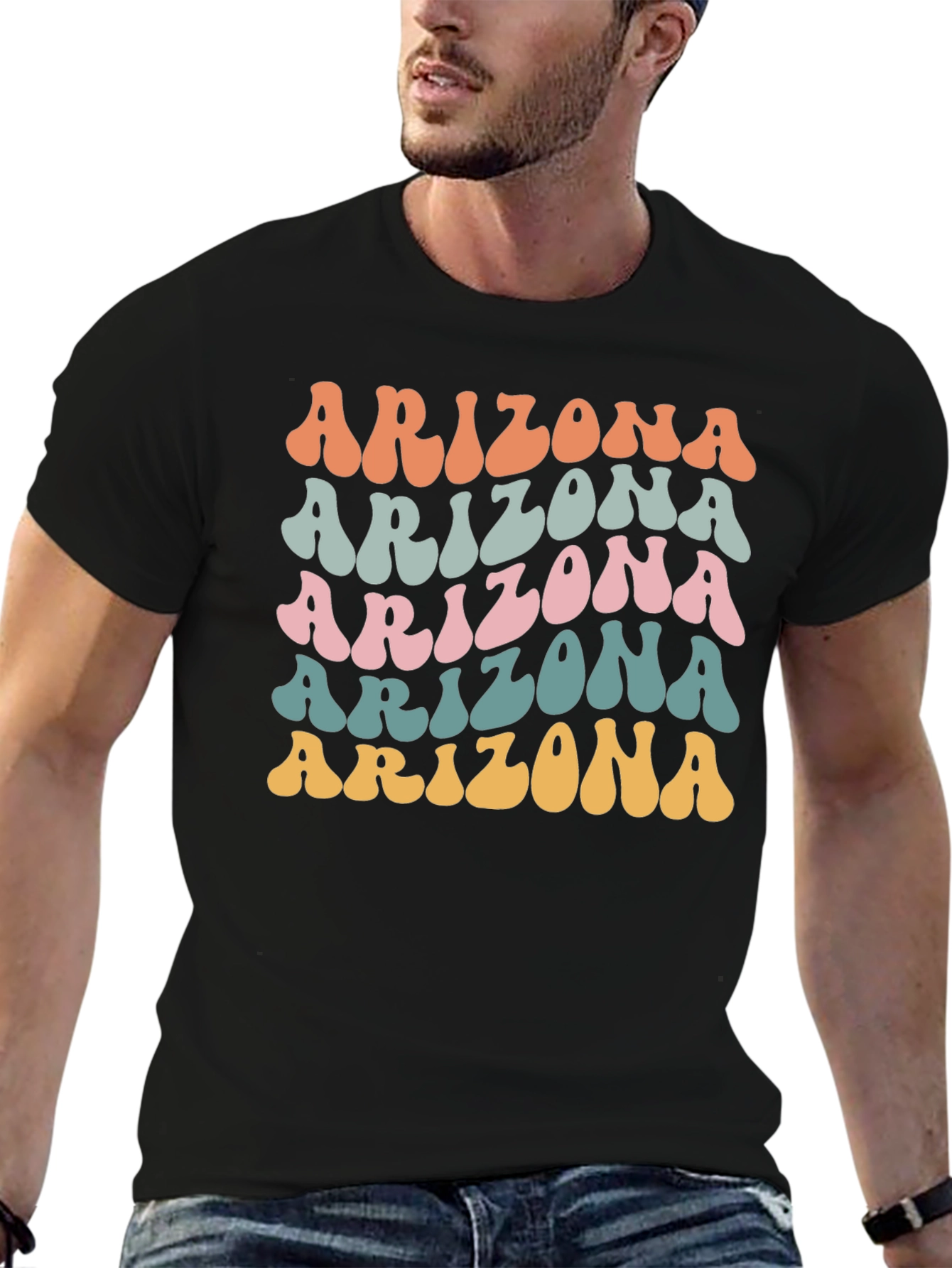 Arizona Retro Style Graphic Tee - Black