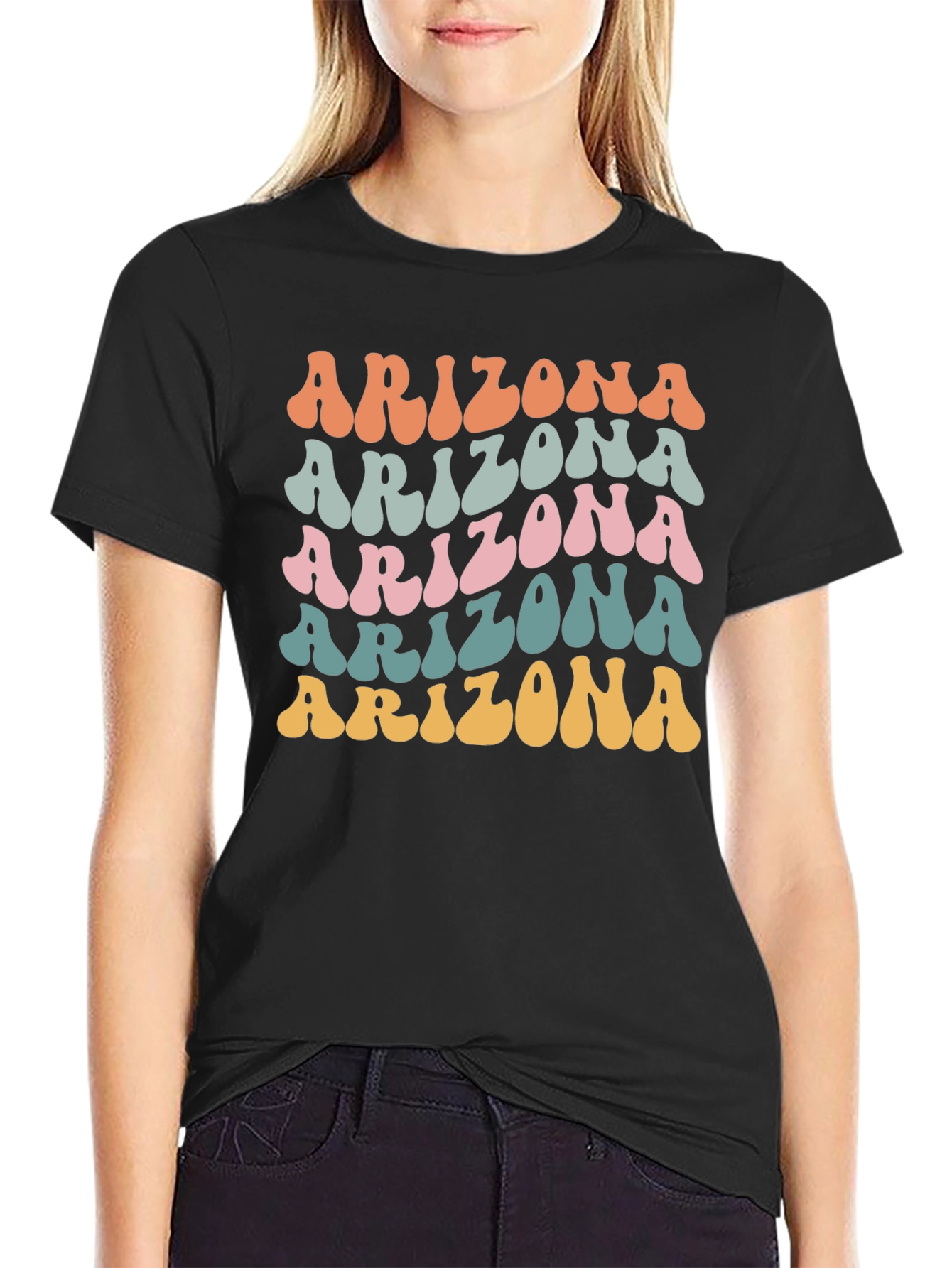 Arizona Retro Style Graphic Tee - Black