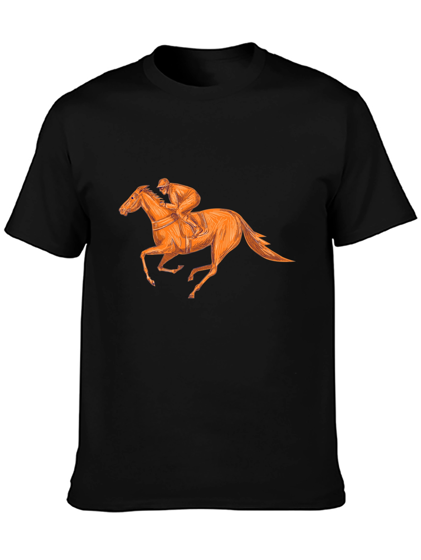 Equestrian Style Black T-Shirt