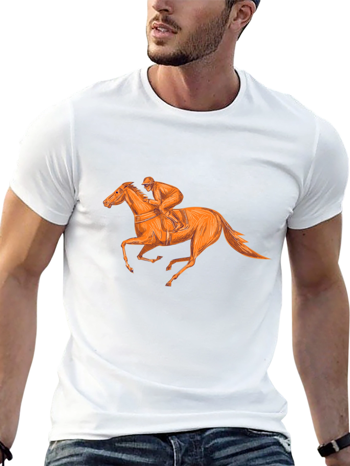 Equestrian Style Black T-Shirt