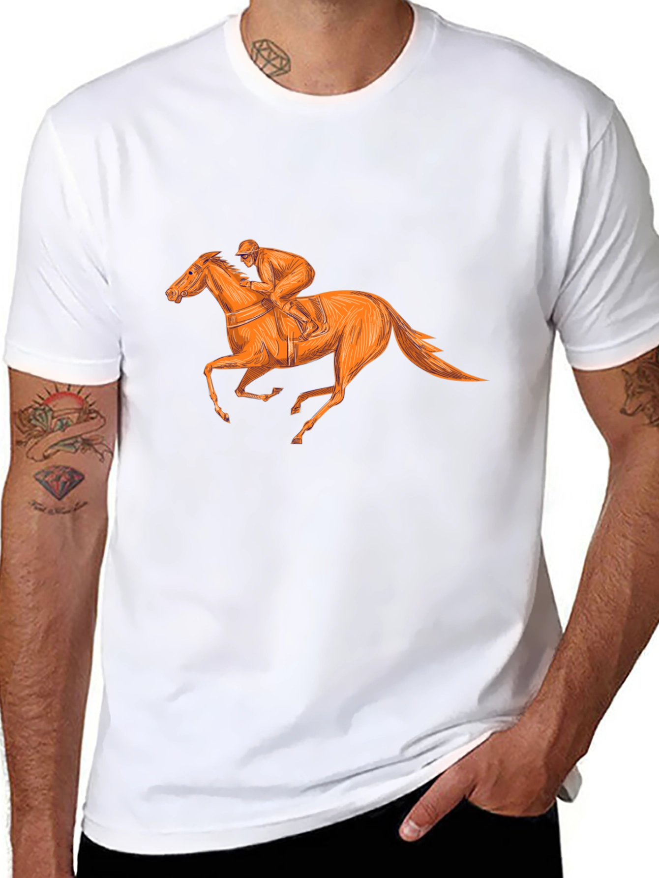 Equestrian Style Black T-Shirt