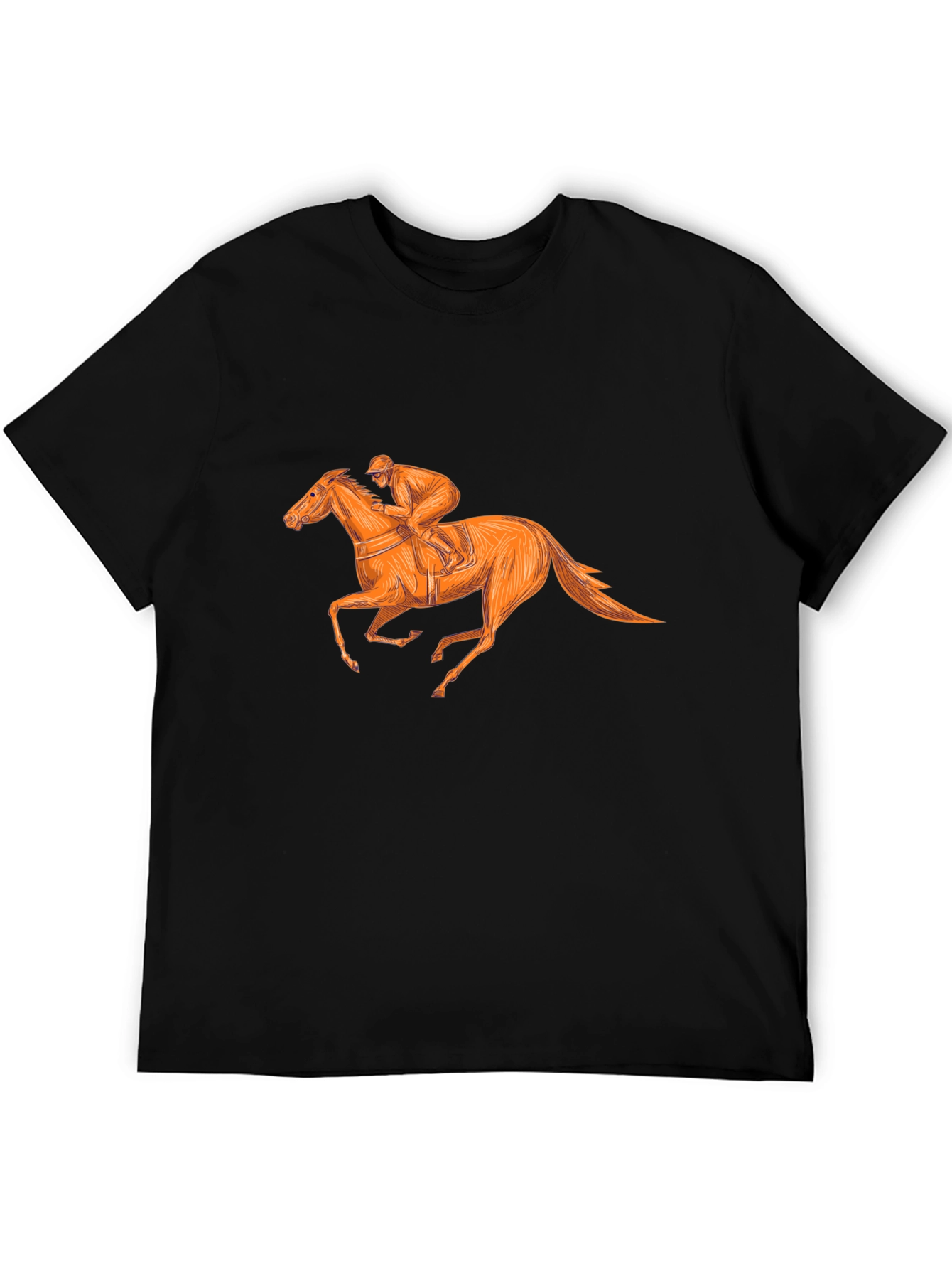 Equestrian Style Black T-Shirt