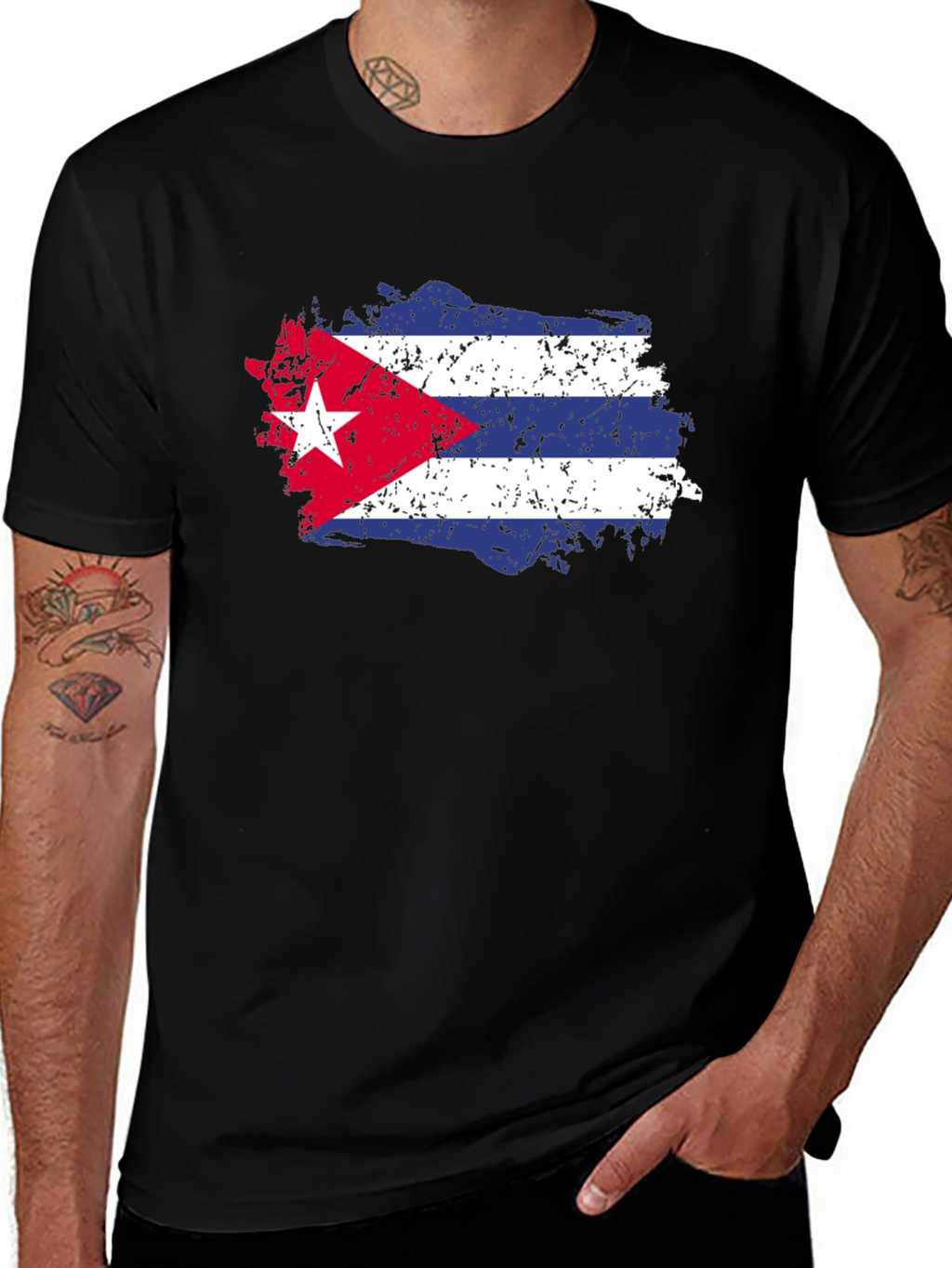 Cuban Flag T-Shirt - Distressed Graphic Tee