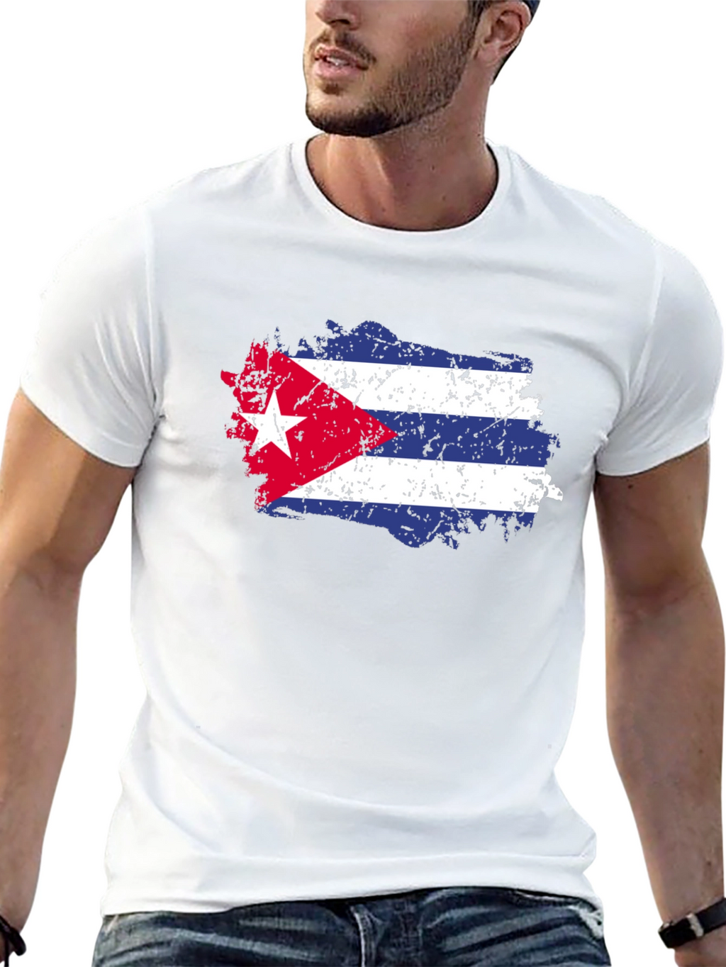 Cuban Flag T-Shirt - Distressed Graphic Tee