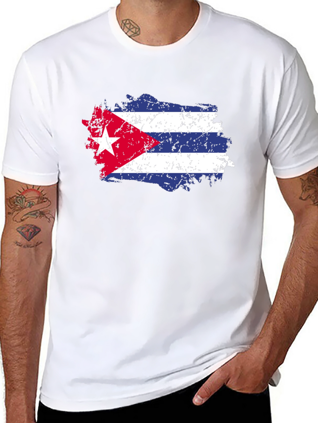 Cuban Flag T-Shirt - Distressed Graphic Tee