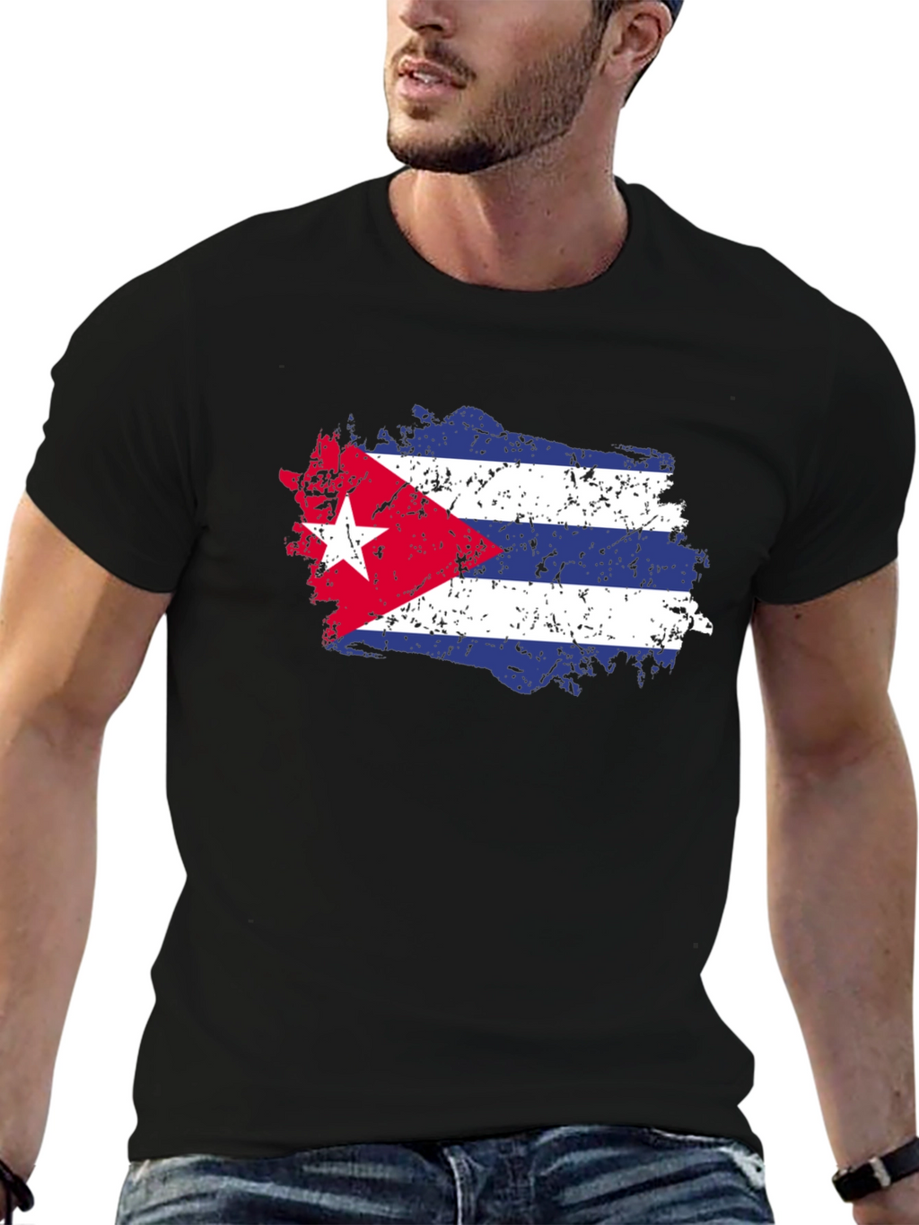 Cuban Flag T-Shirt - Distressed Graphic Tee