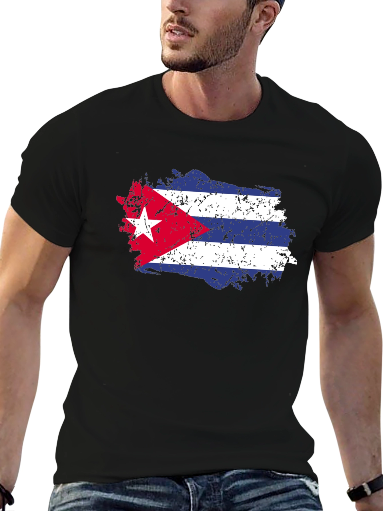 Cuban Flag T-Shirt - Distressed Graphic Tee