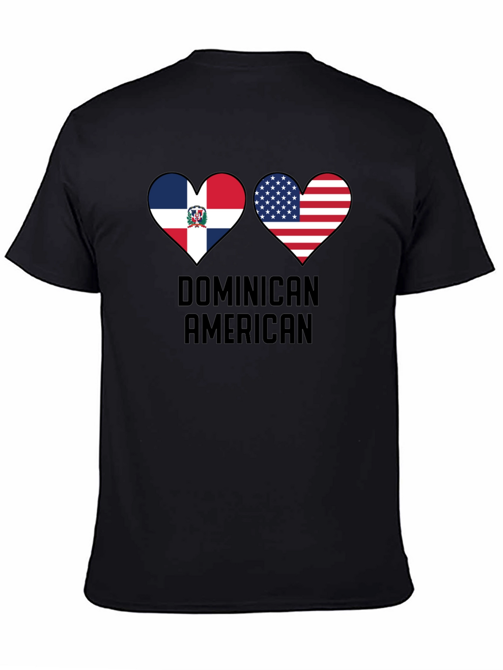 Dominican American Pride T-Shirt Heart Flag Design