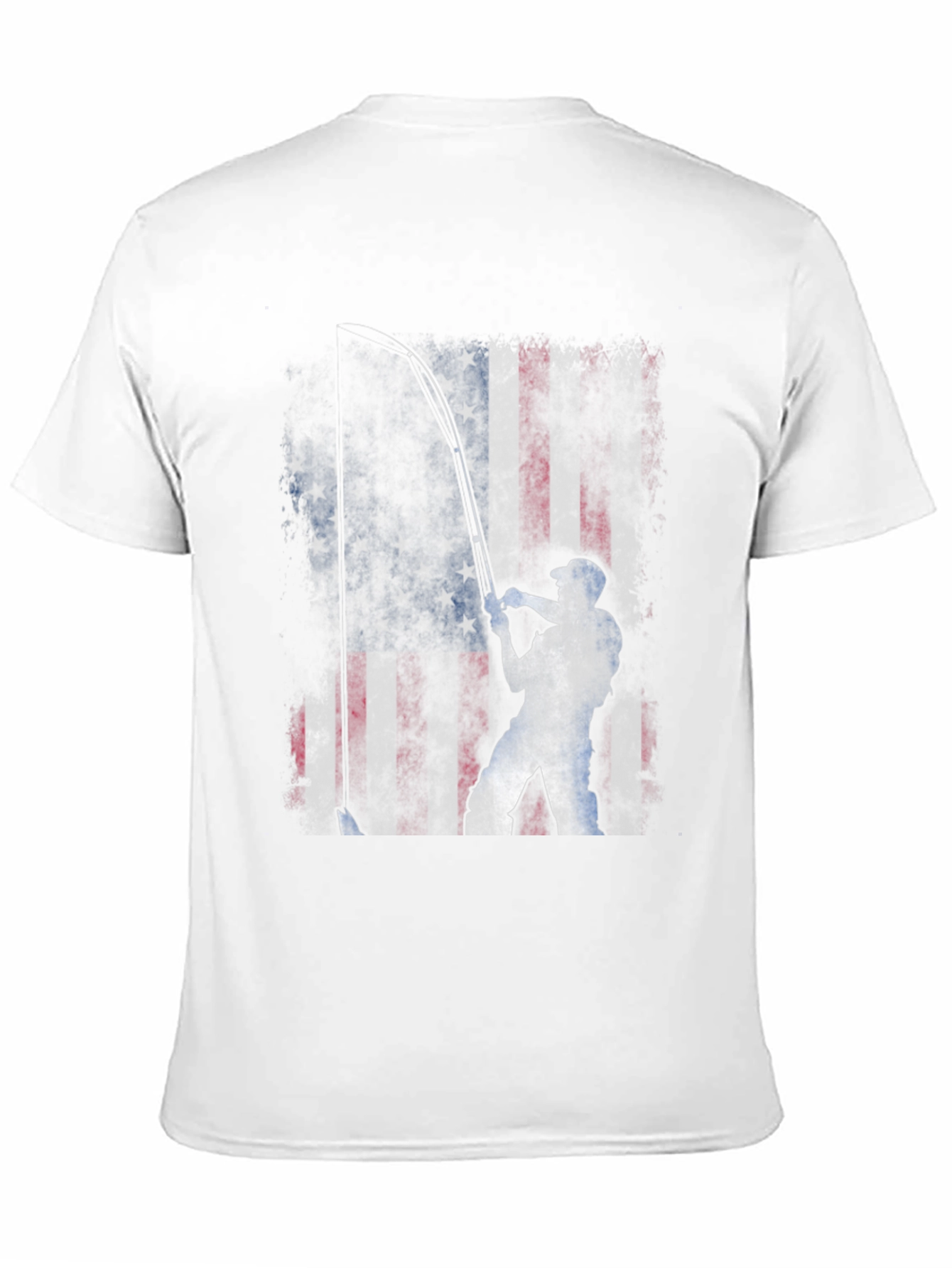 American Flag Fishing T-Shirt - Patriotic Angler Tee