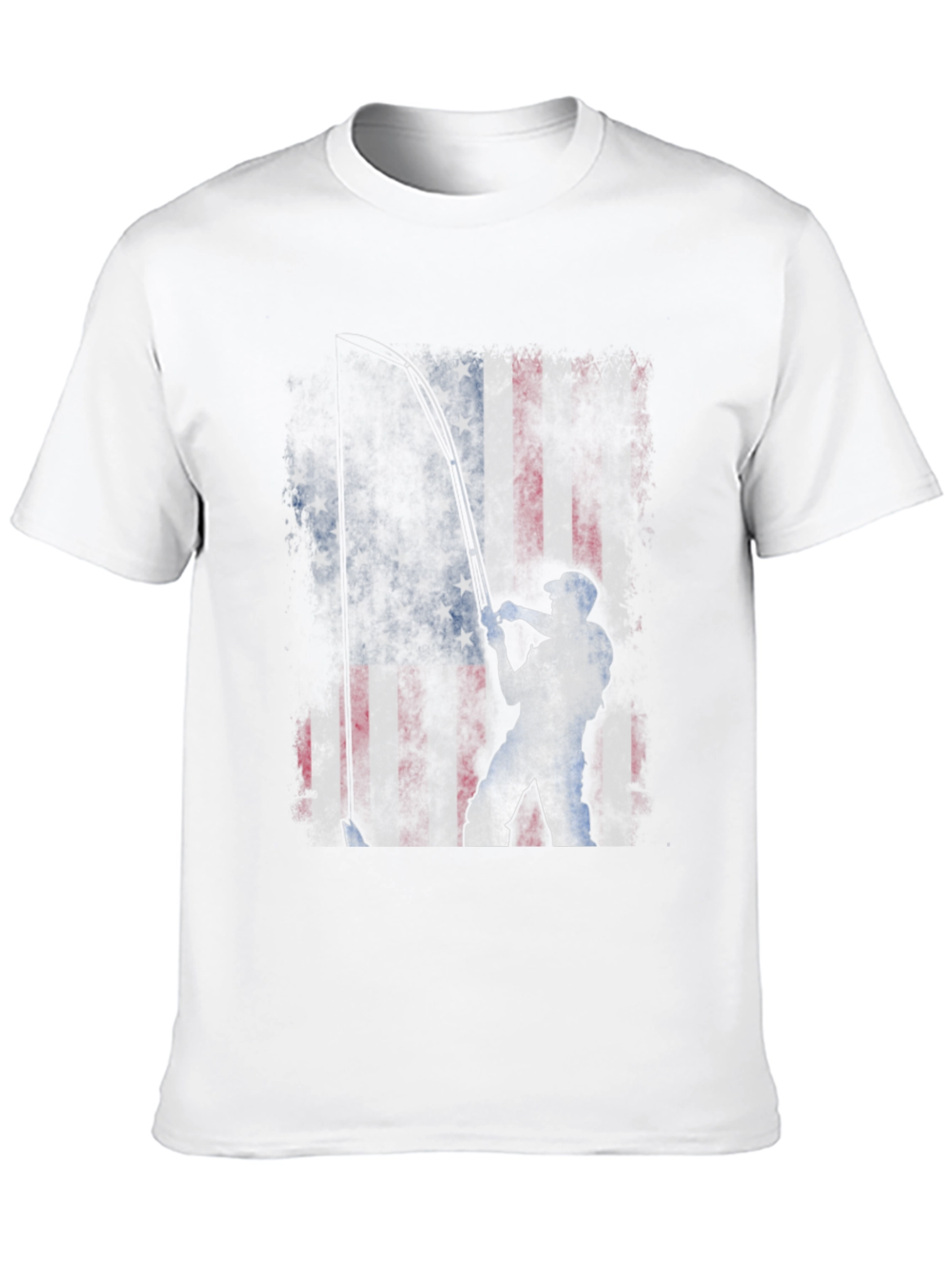 American Flag Fishing T-Shirt - Patriotic Angler Tee