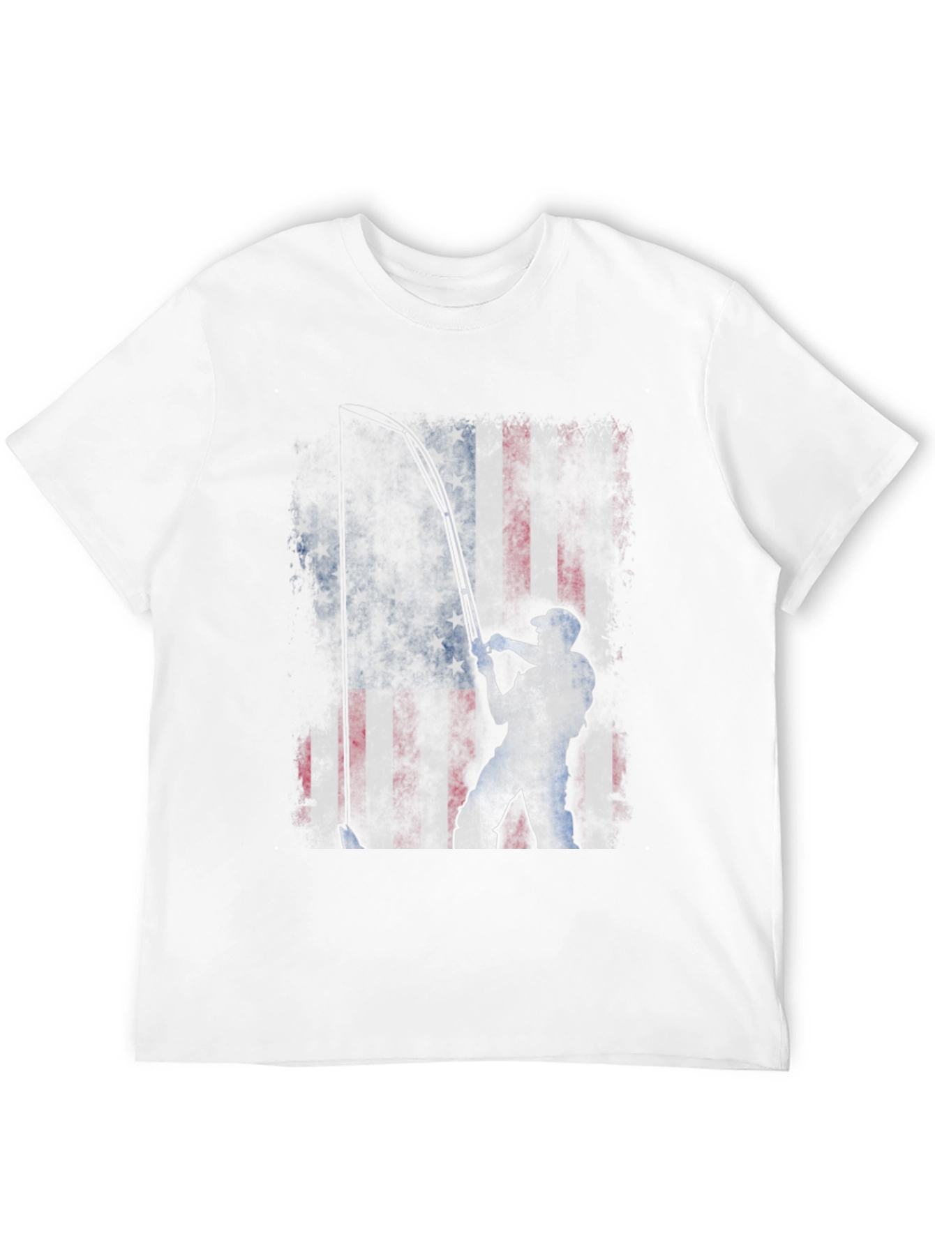American Flag Fishing T-Shirt - Patriotic Angler Tee