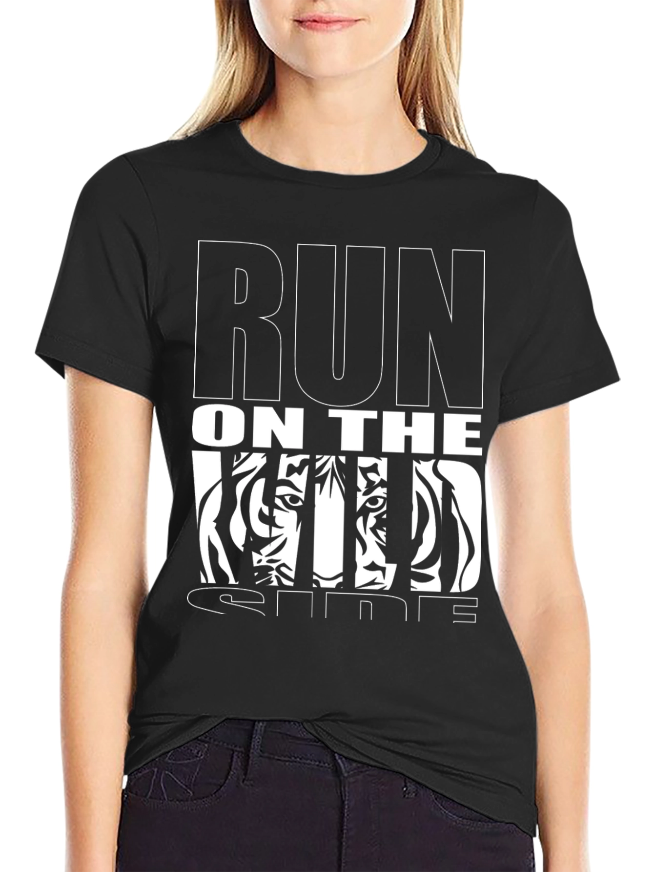 Run On The Wild Side Graphic Tee - Black