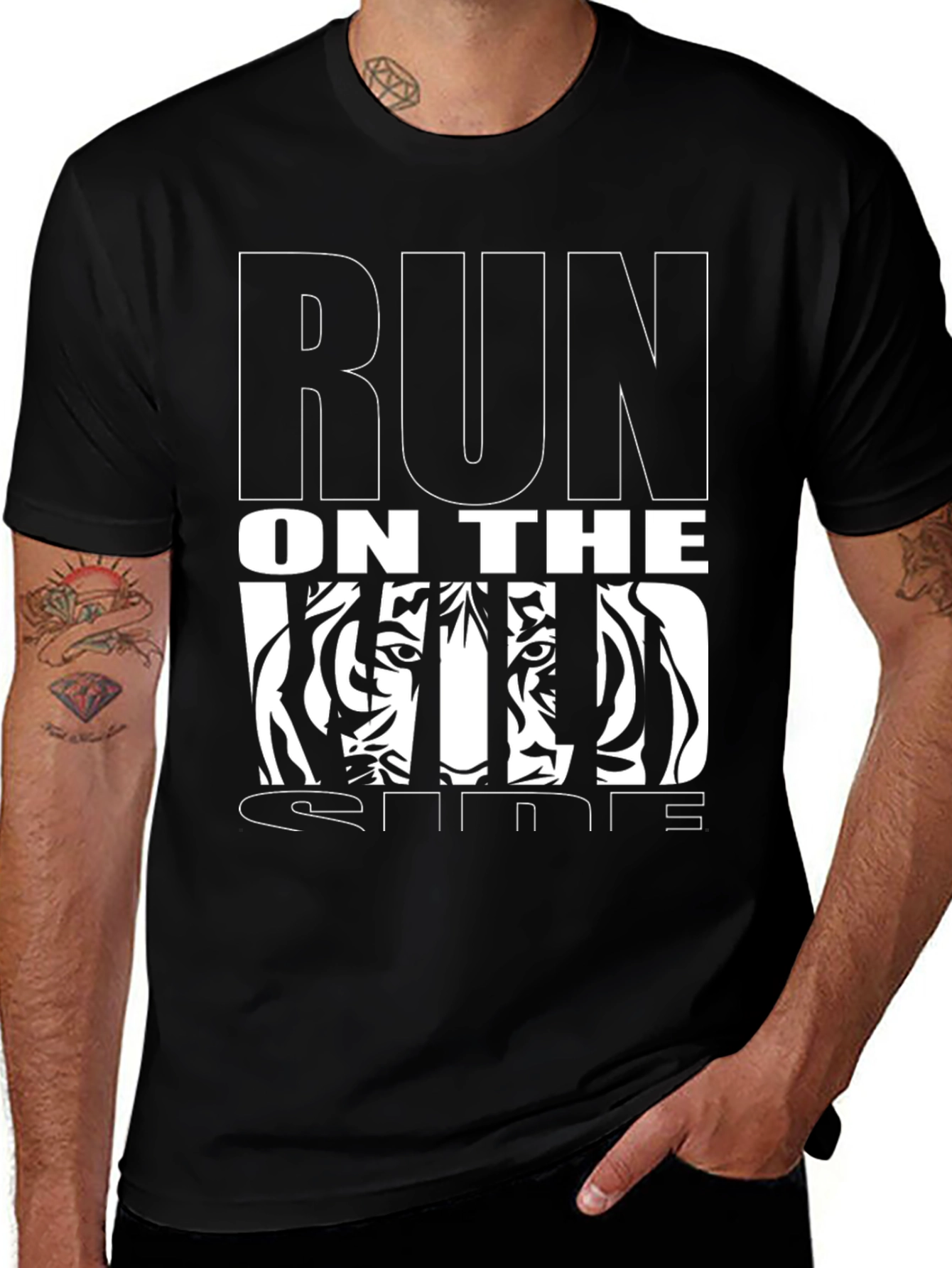 Run On The Wild Side Graphic Tee - Black