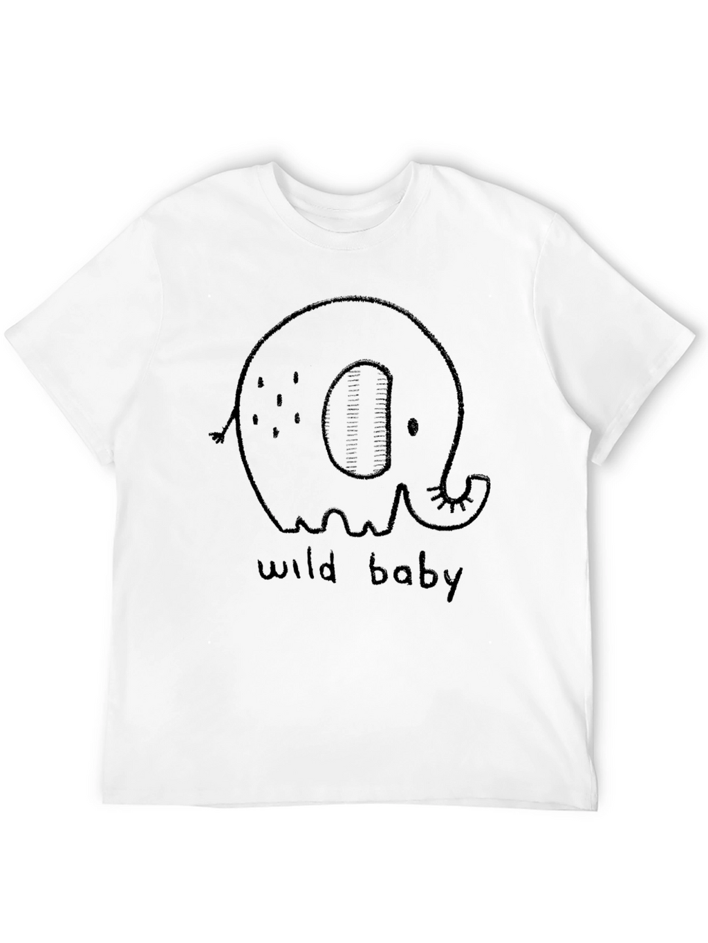 Cute Elephant Wild Baby Black Graphic Tee