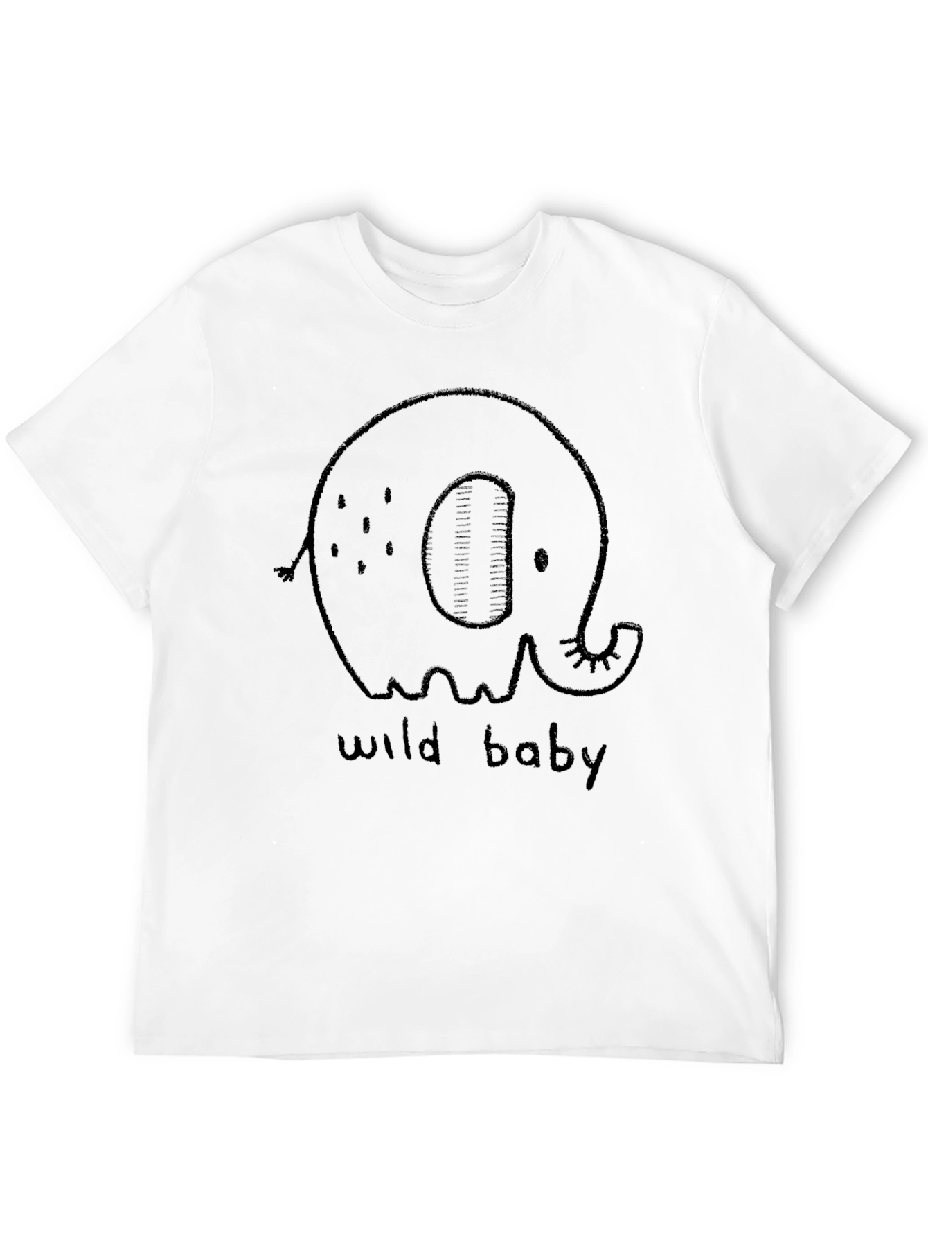 Cute Elephant Wild Baby Black Graphic Tee